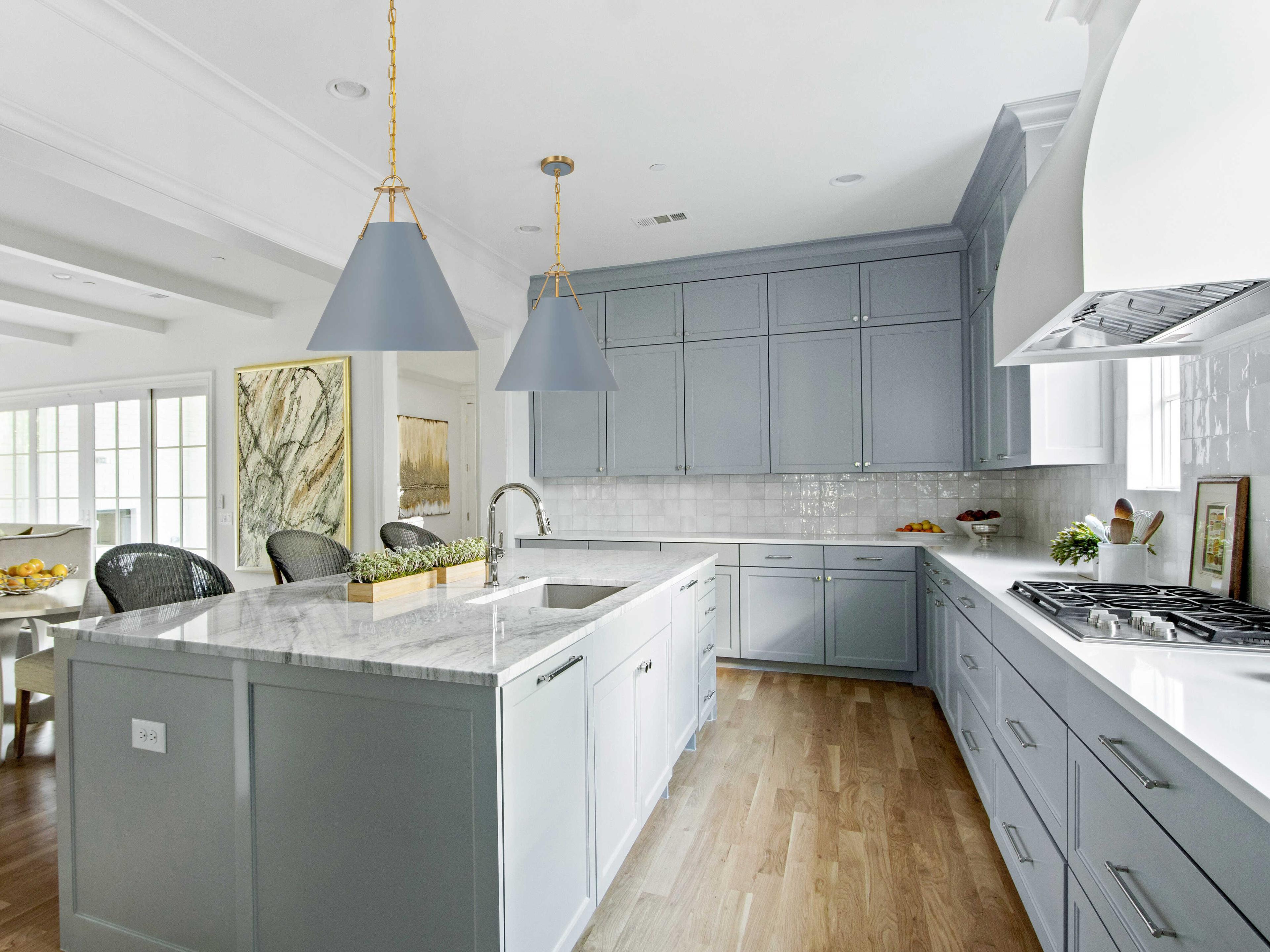 Crystorama Xavier 3-Light Vibrant Gold Blue Pendant