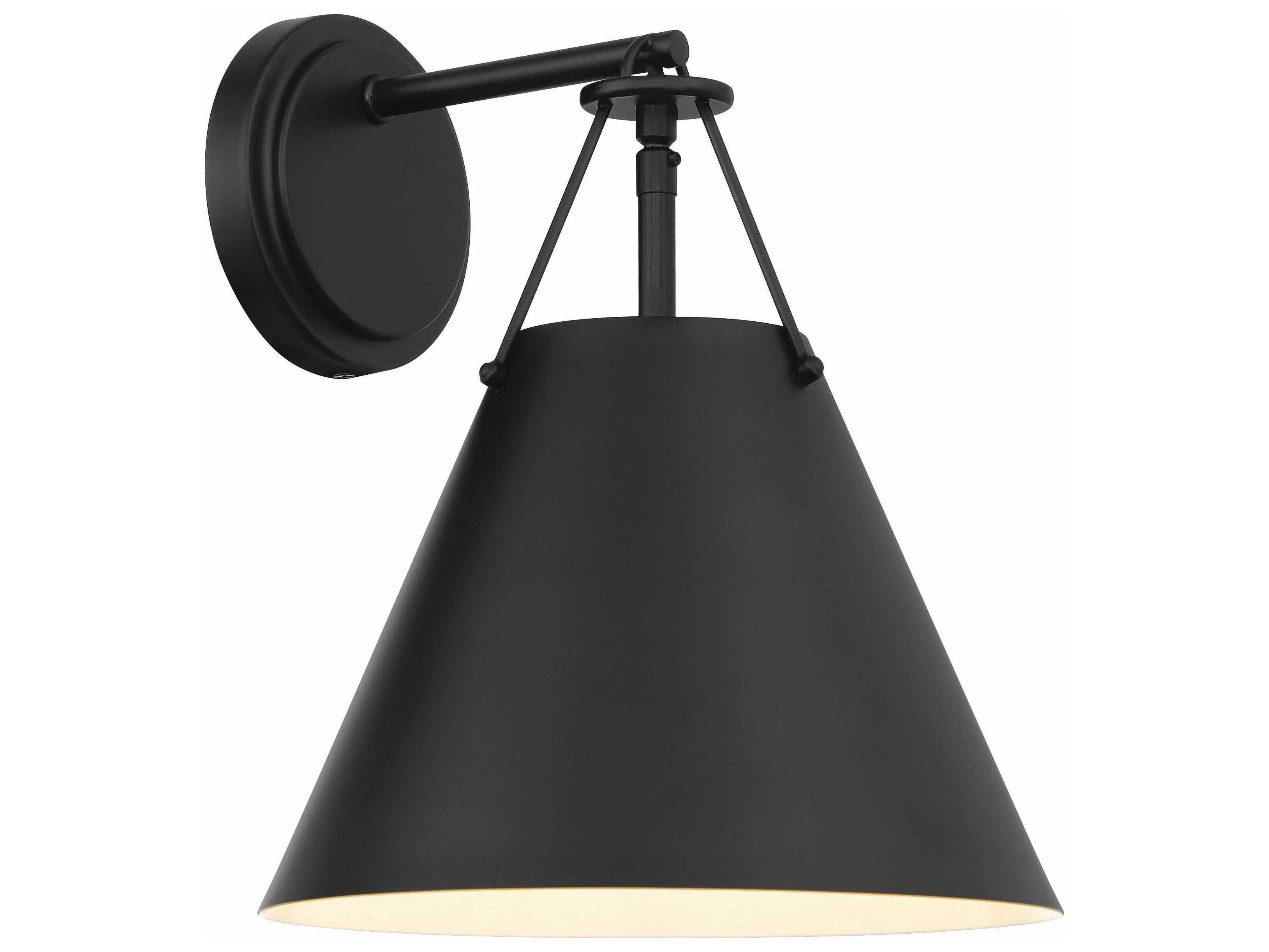 Crystorama Xavier 1-Light Matte Black Wall Sconce