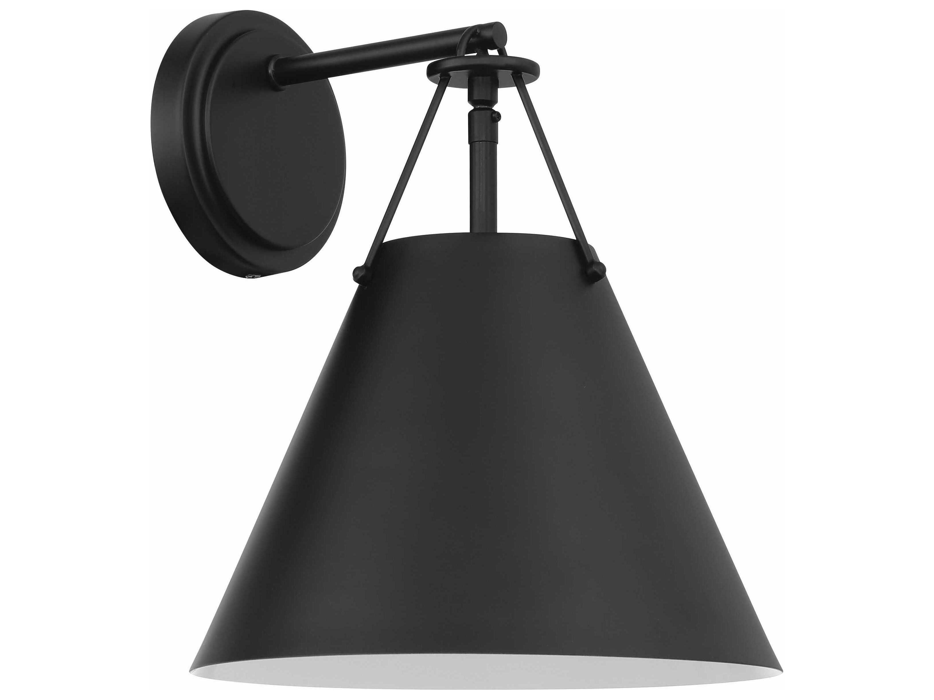 Crystorama Xavier 1-Light Matte Black Wall Sconce