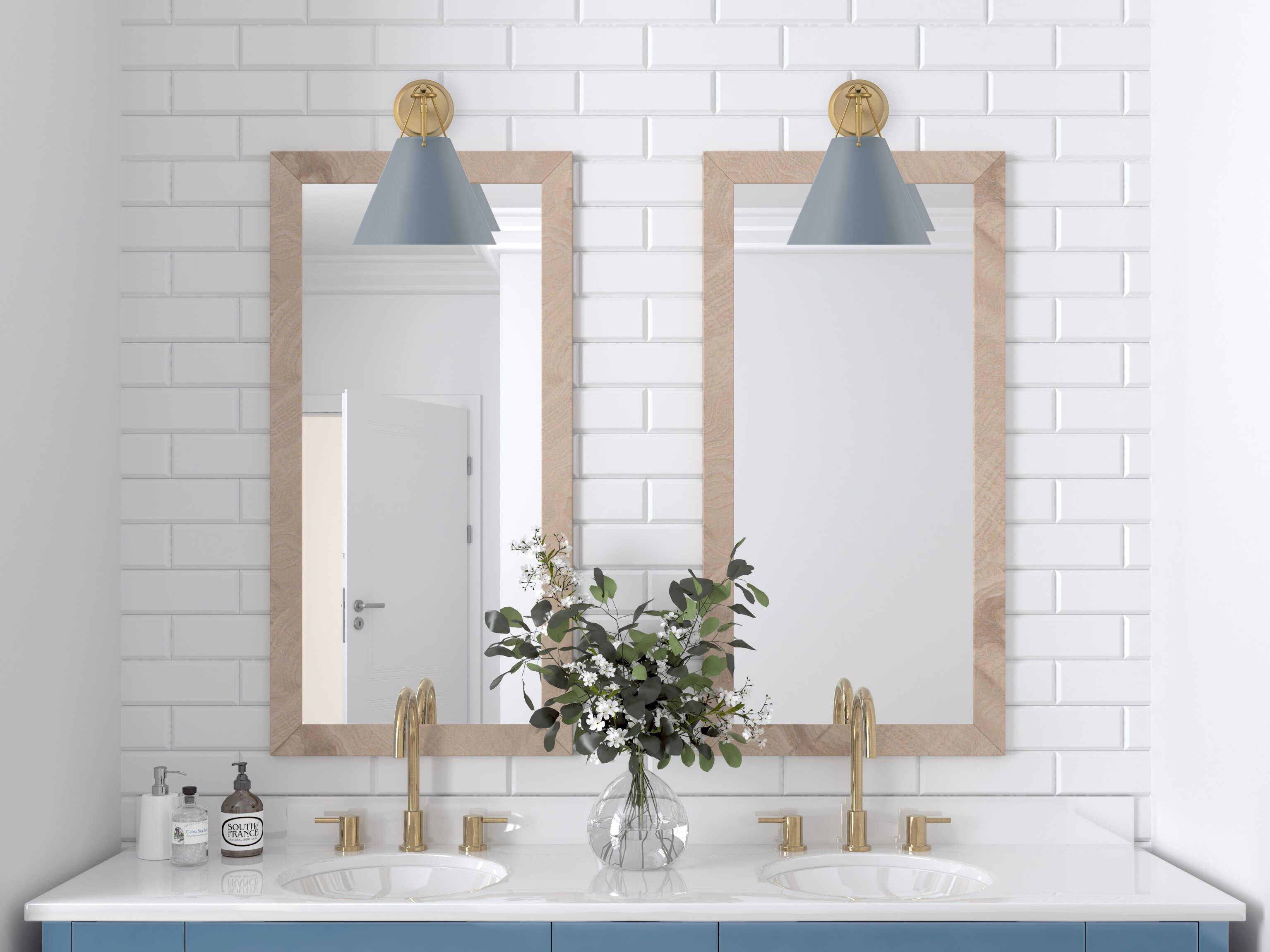 Crystorama Xavier 1-Light Vibrant Gold Blue Wall Sconce