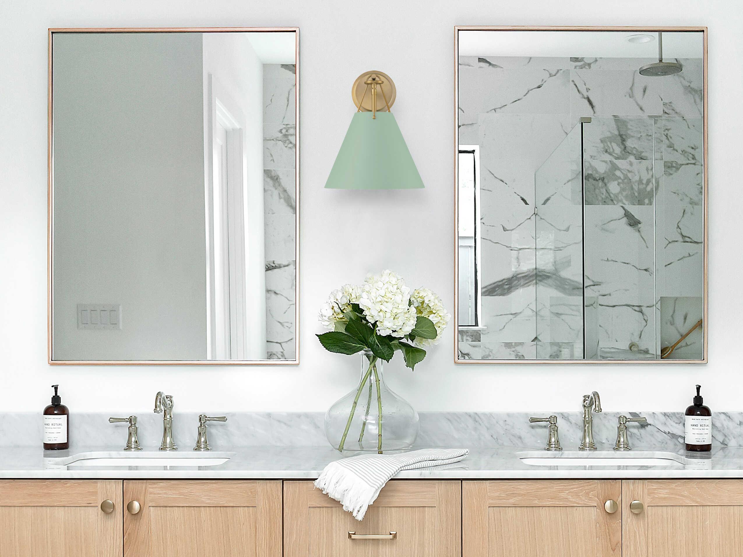 Crystorama Xavier 1-Light Vibrant Gold Green Wall Sconce