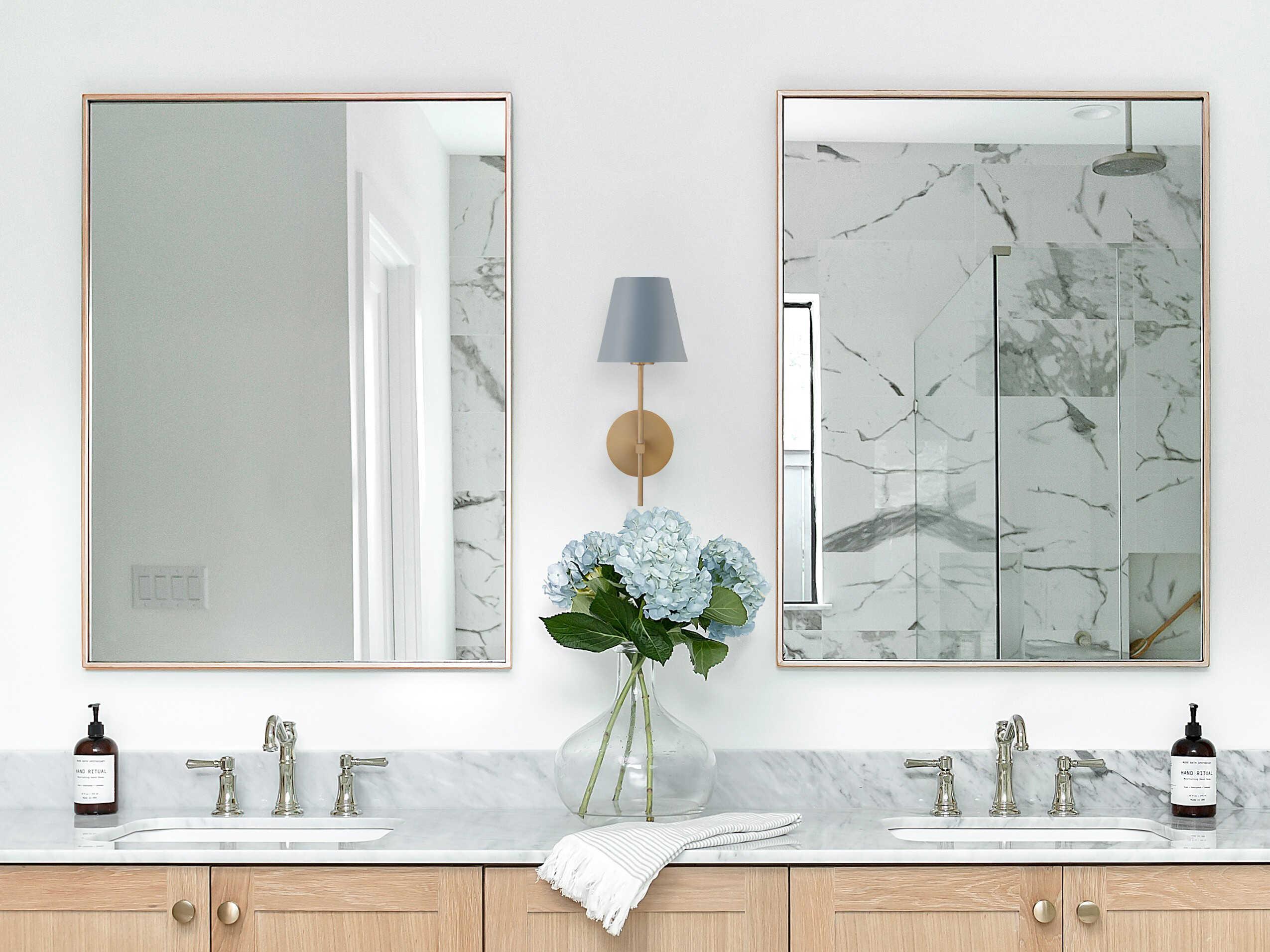 Crystorama Xavier 1-Light Vibrant Gold Blue Wall Sconce