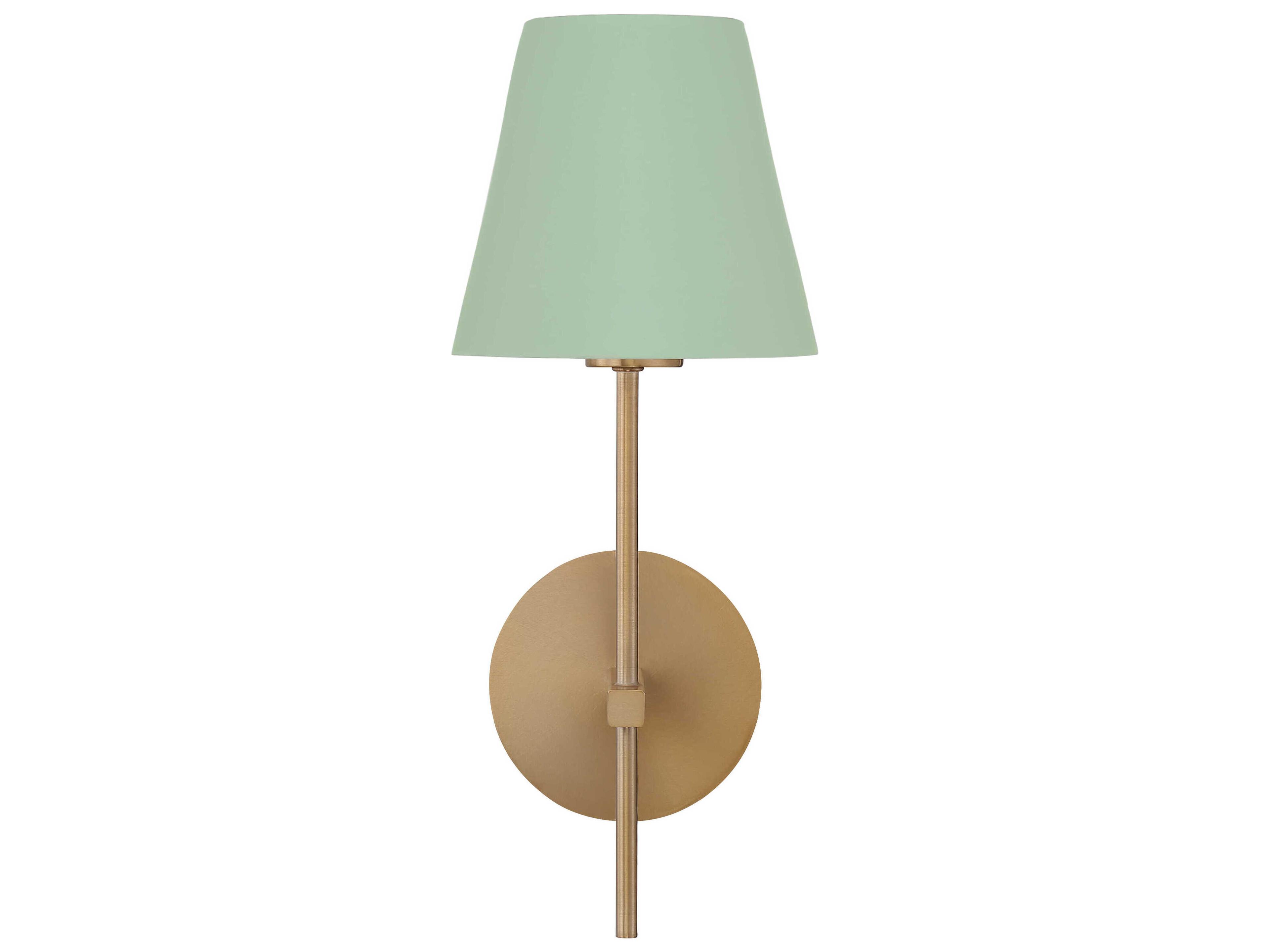 Crystorama Xavier 1-Light Vibrant Gold Green Wall Sconce