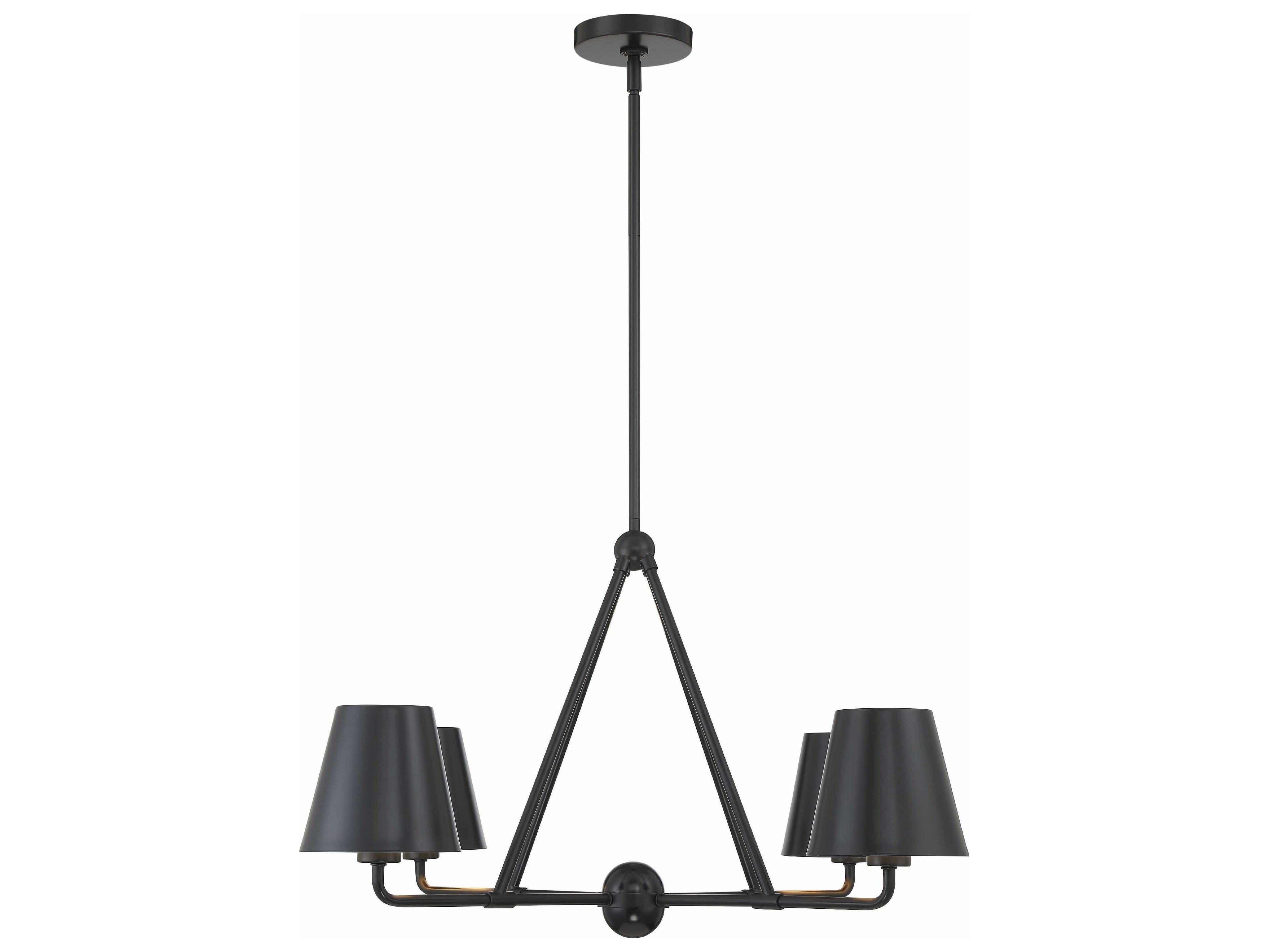 Crystorama Xavier 4-Light Matte Black Empire Chandelier