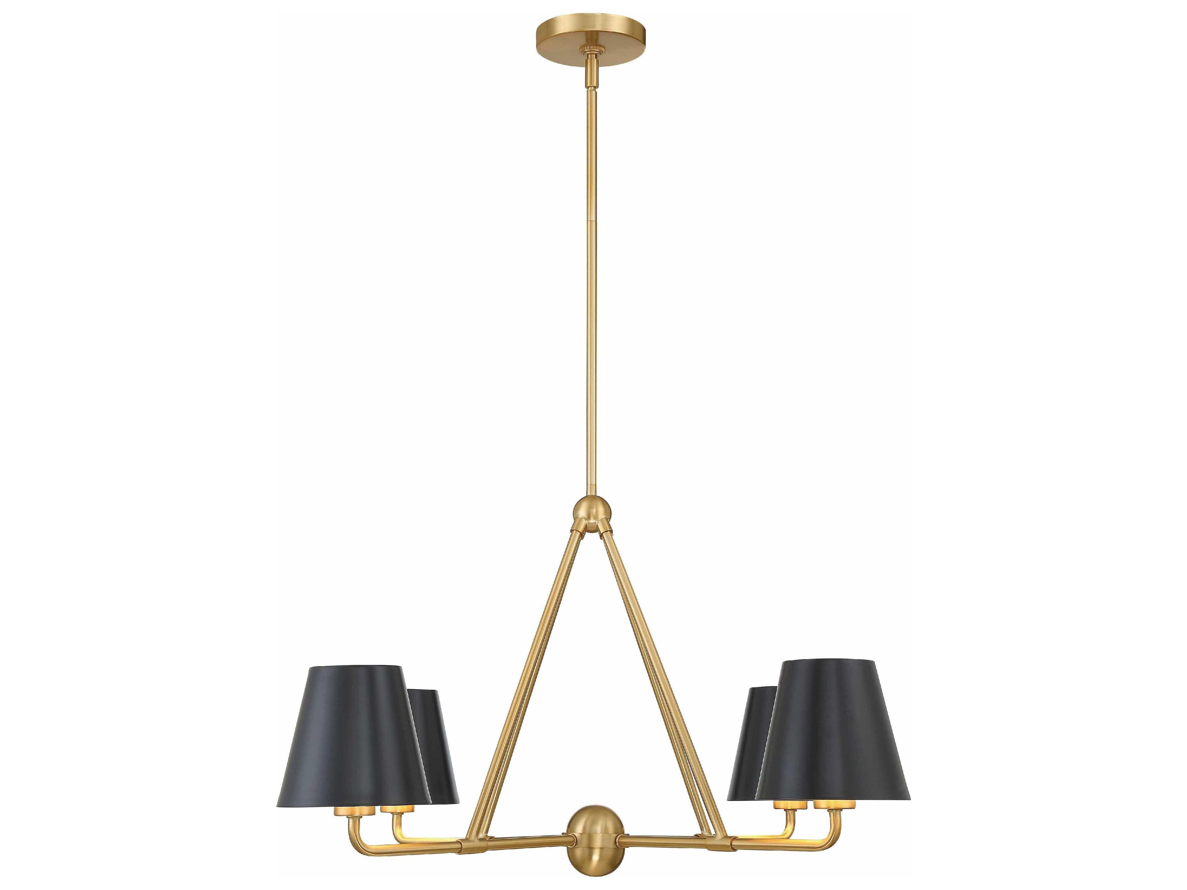 Crystorama Xavier 4-Light Vibrant Gold Black Empire Chandelier