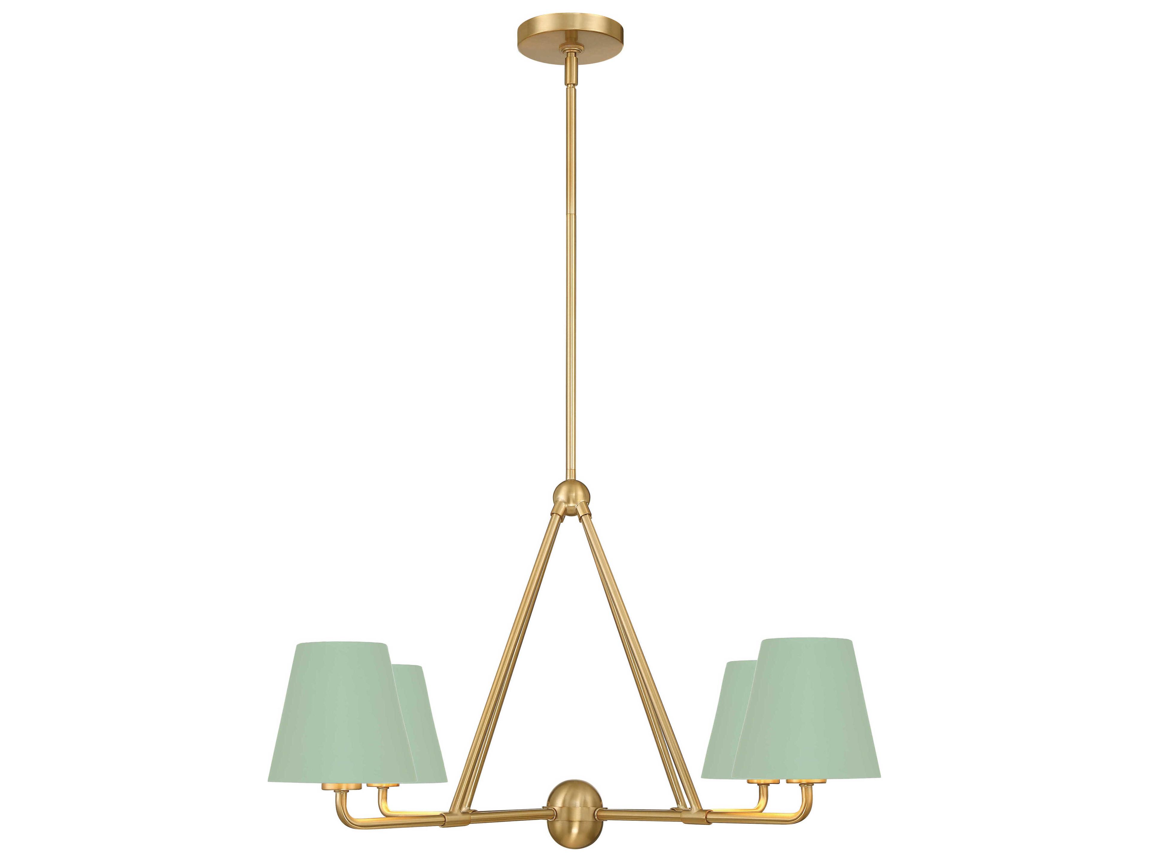 Crystorama Xavier 4-Light Vibrant Gold Green Chandelier