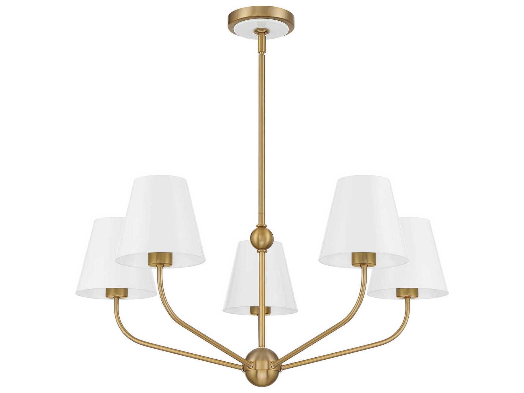 Crystorama Xavier 5-Light Vibrant Gold White Candelabra Chandelier
