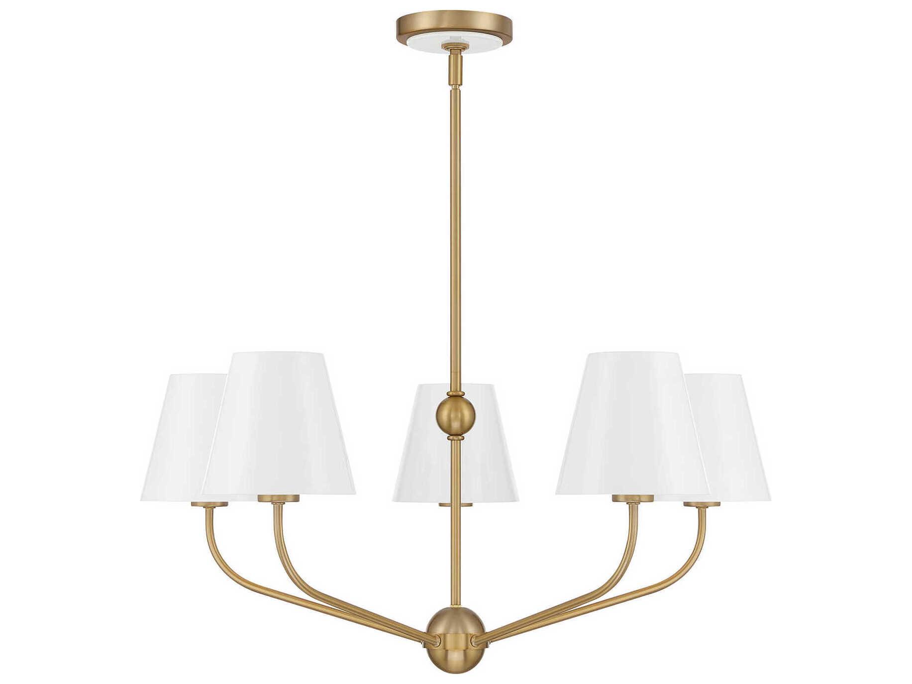 Crystorama Xavier 5-Light Vibrant Gold White Candelabra Chandelier