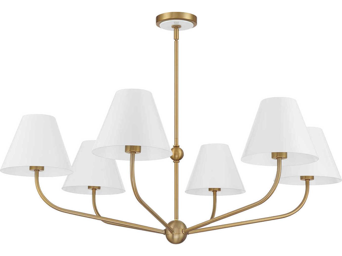 Crystorama Xavier 6-Light Vibrant Gold White Candelabra Chandelier