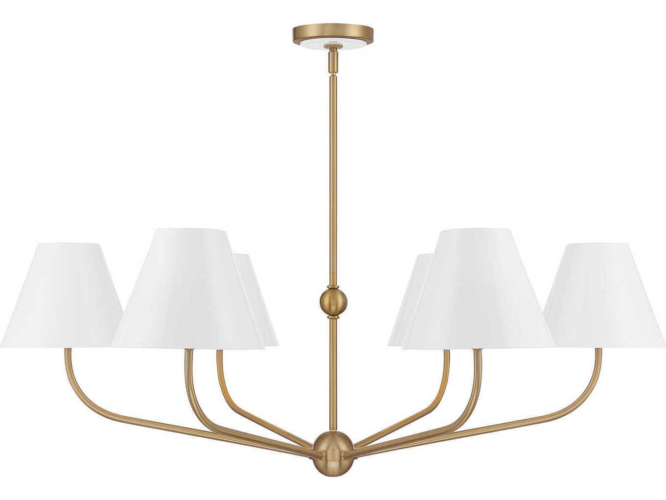 Crystorama Xavier 6-Light Vibrant Gold White Candelabra Chandelier