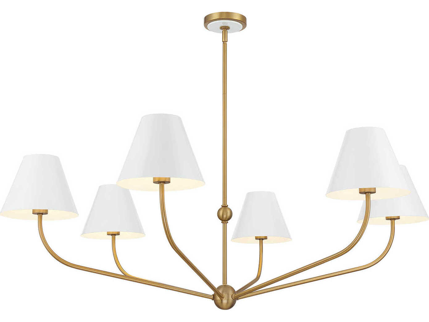 Crystorama Xavier 6-Light Vibrant Gold White Candelabra Chandelier