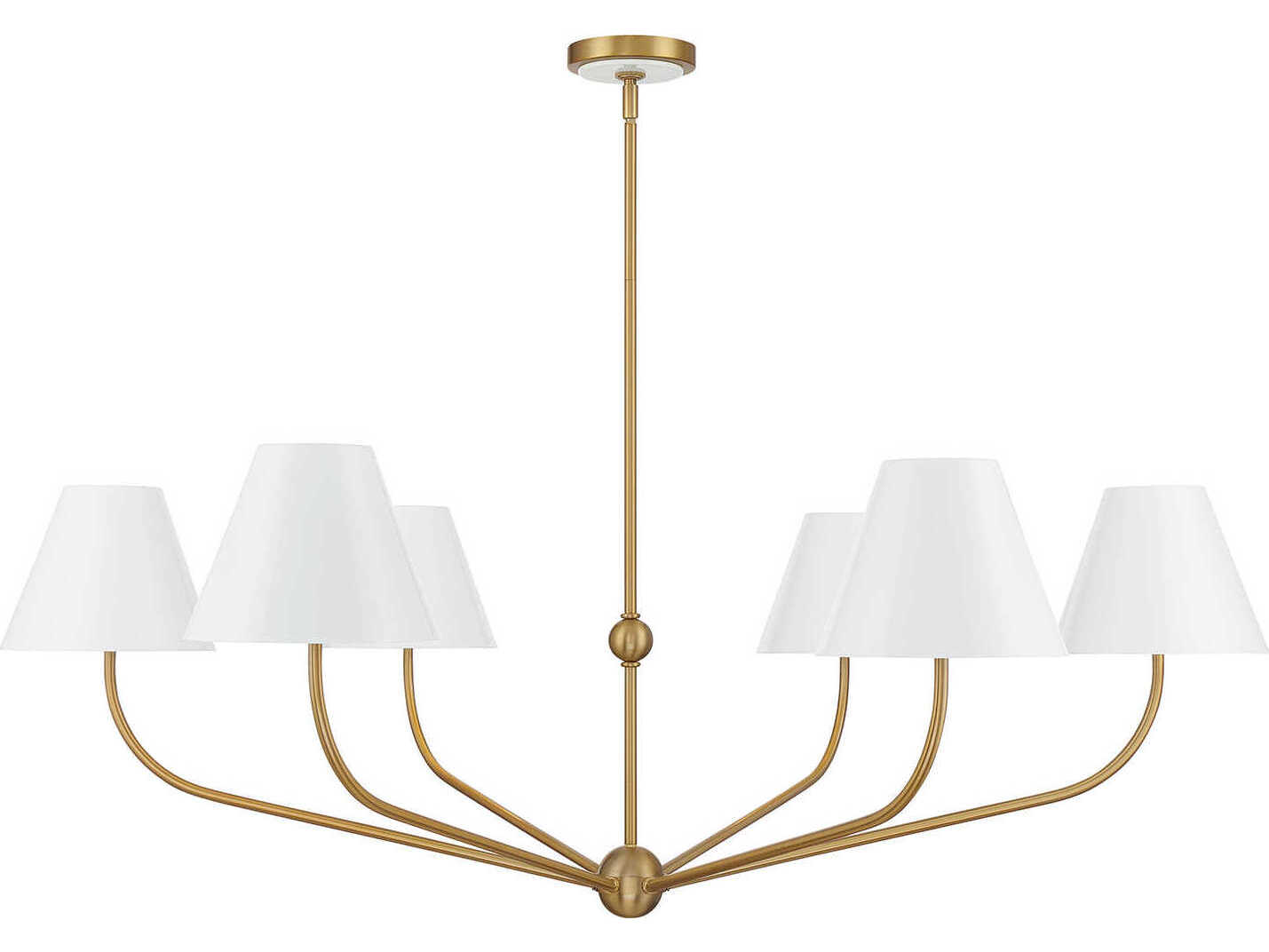 Crystorama Xavier 6-Light Vibrant Gold White Candelabra Chandelier