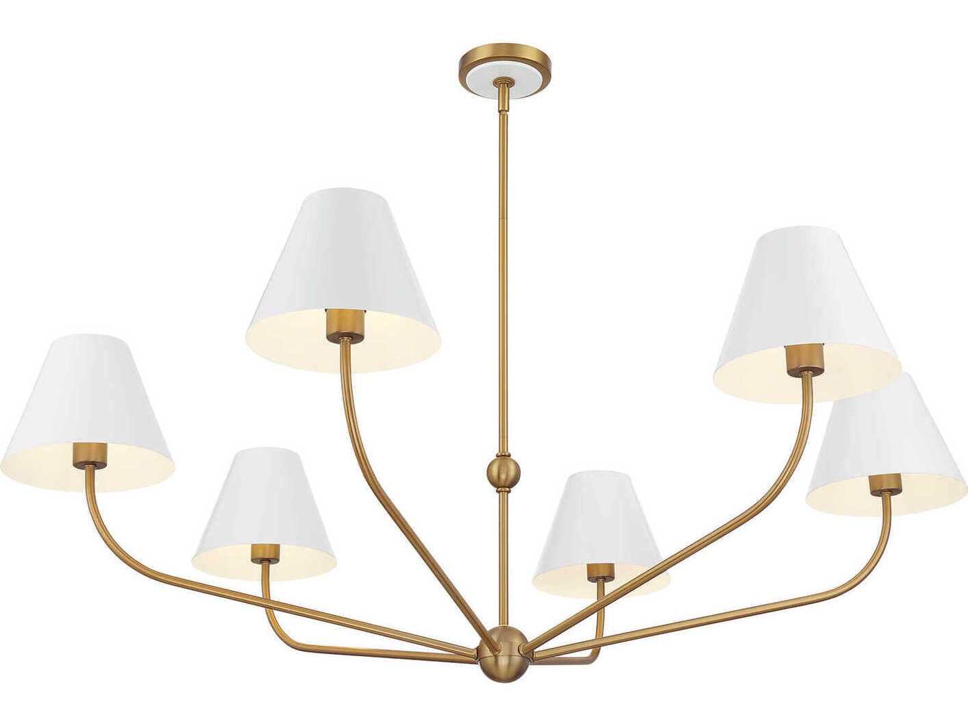 Crystorama Xavier 6-Light Vibrant Gold White Candelabra Chandelier