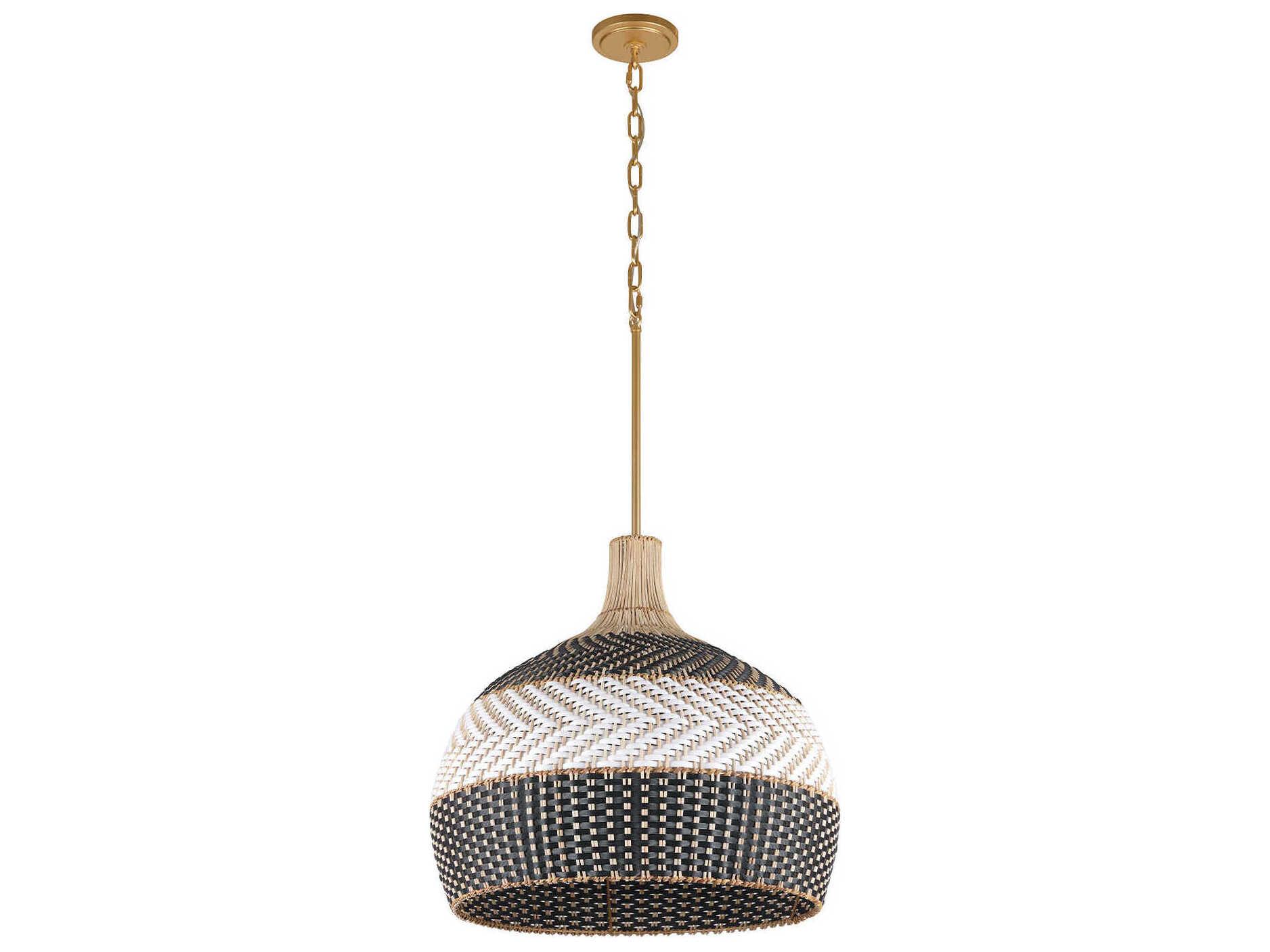 Crystorama Zanzibar 5-Light Soft Gold Black Pendant