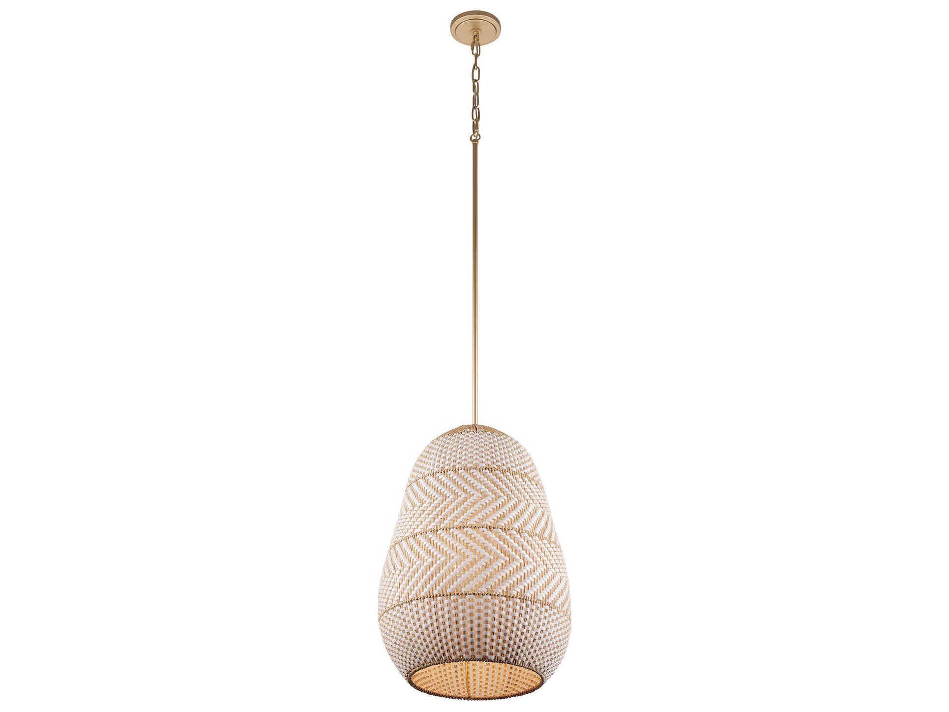 Crystorama Zanzibar 3-Light Soft Gold Bell Pendant