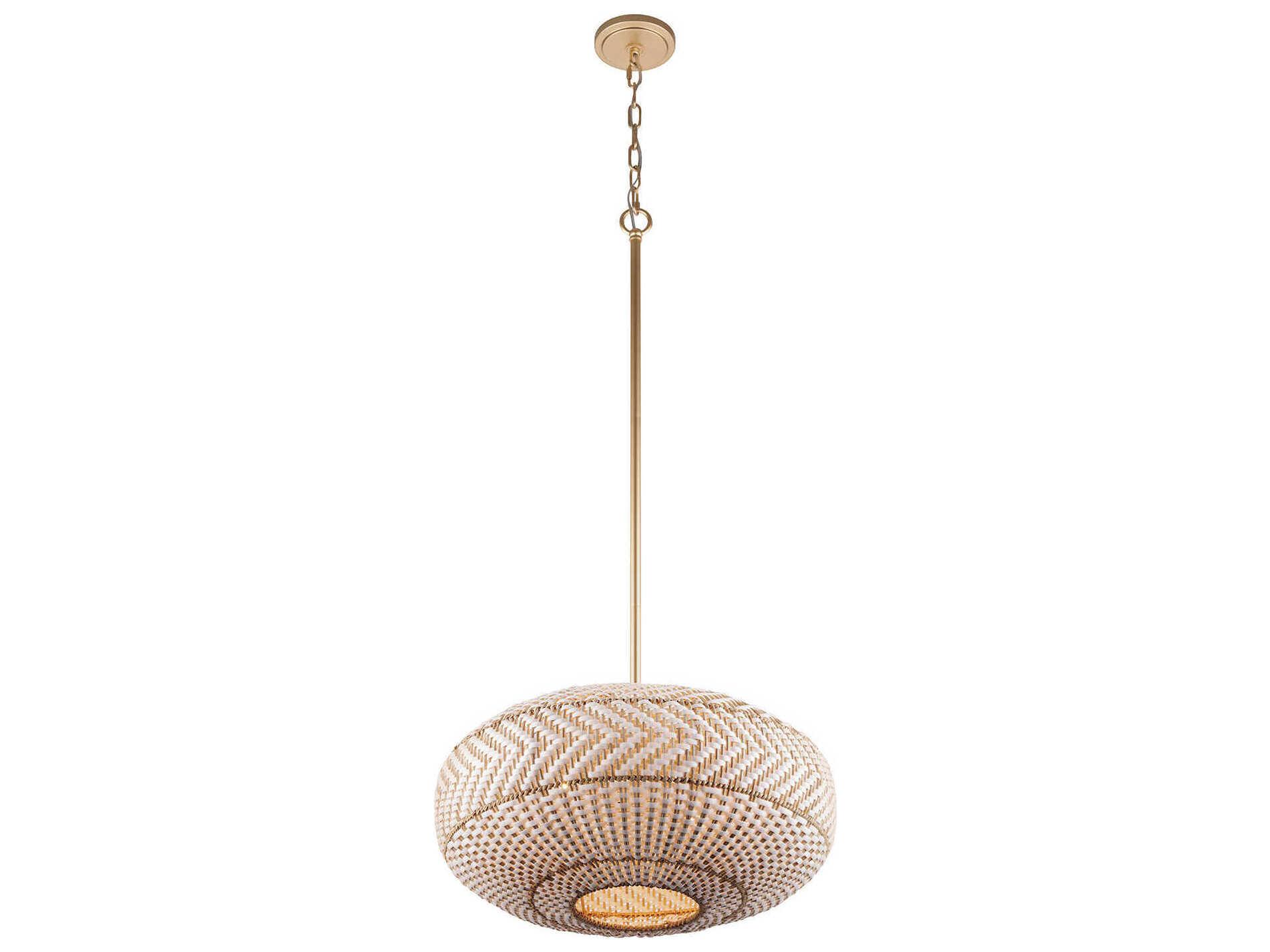 Crystorama Zanzibar 4-Light Soft Gold Round Pendant