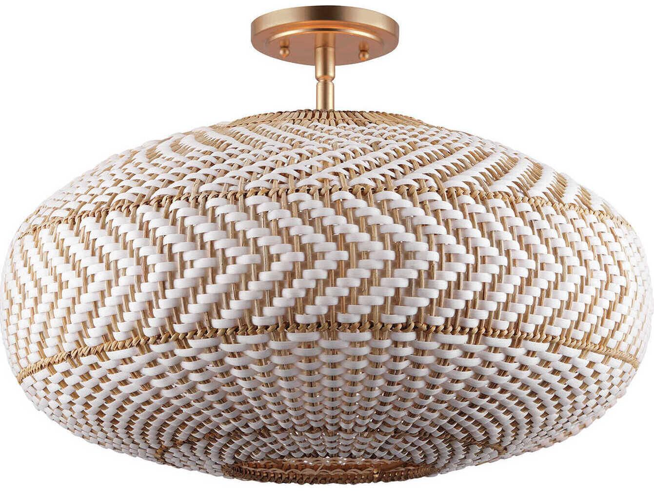 Crystorama Zanzibar 4-Light Soft Gold Round Semi Flush Mount