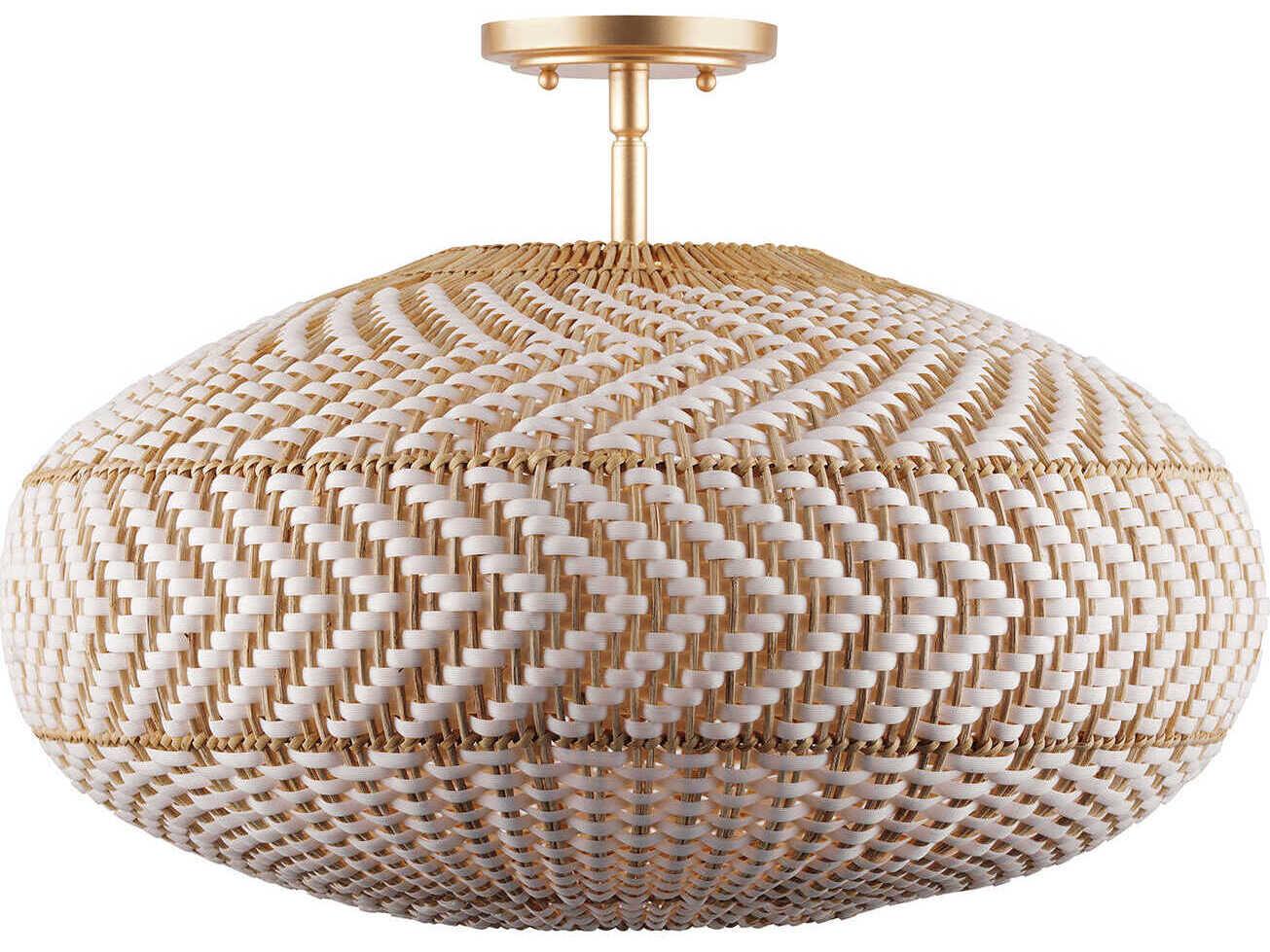 Crystorama Zanzibar 4-Light Soft Gold Round Semi Flush Mount