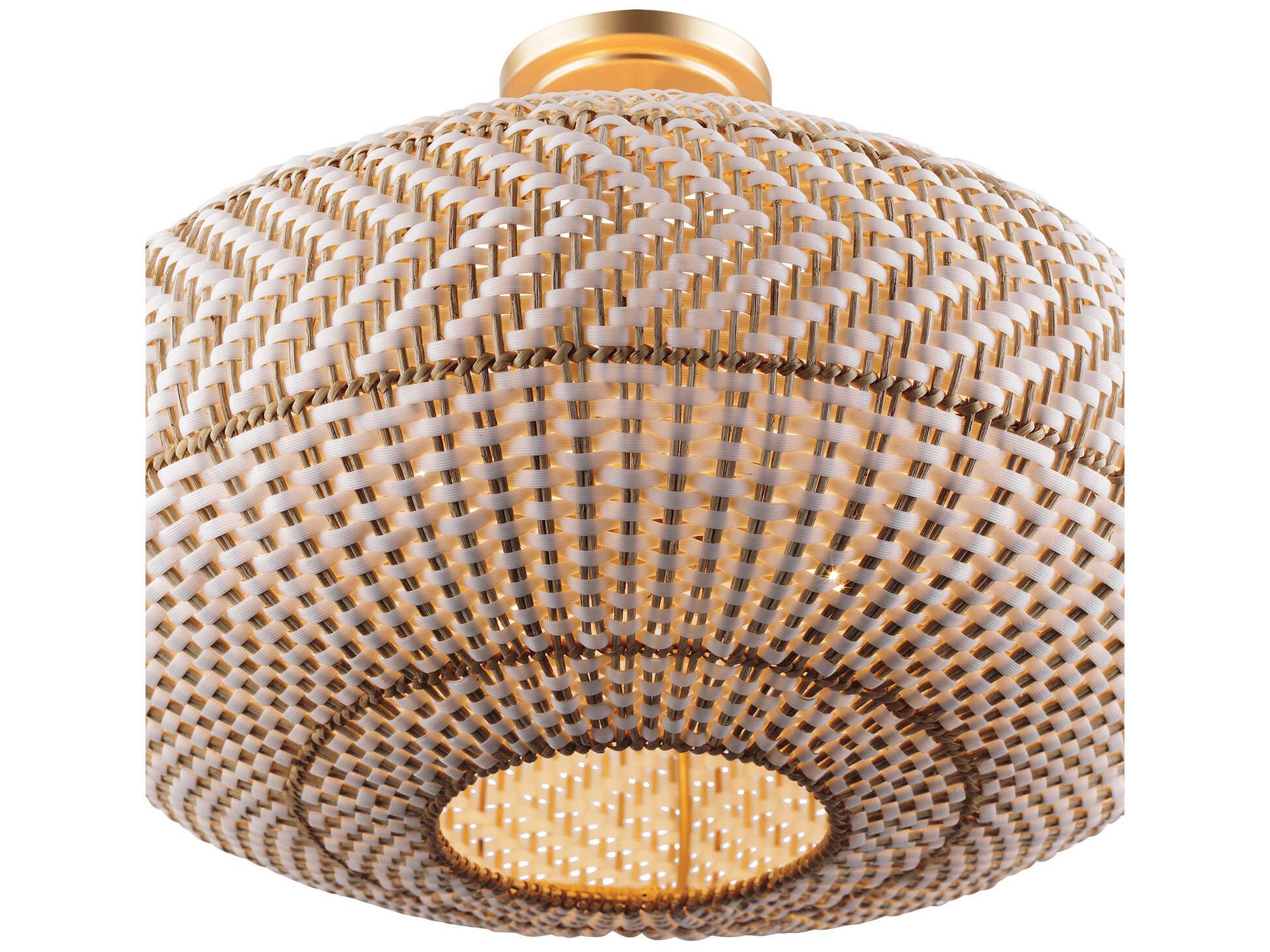 Crystorama Zanzibar 4-Light Soft Gold Round Semi Flush Mount