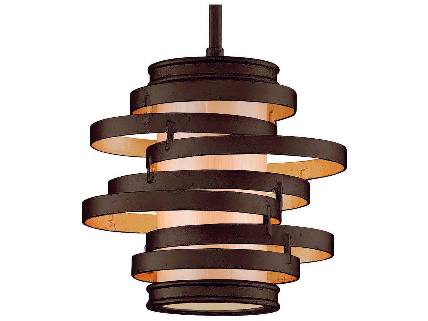 Corbett Lighting Vertigo 1-Light Bronze With Gold Leaf Mini Pendant