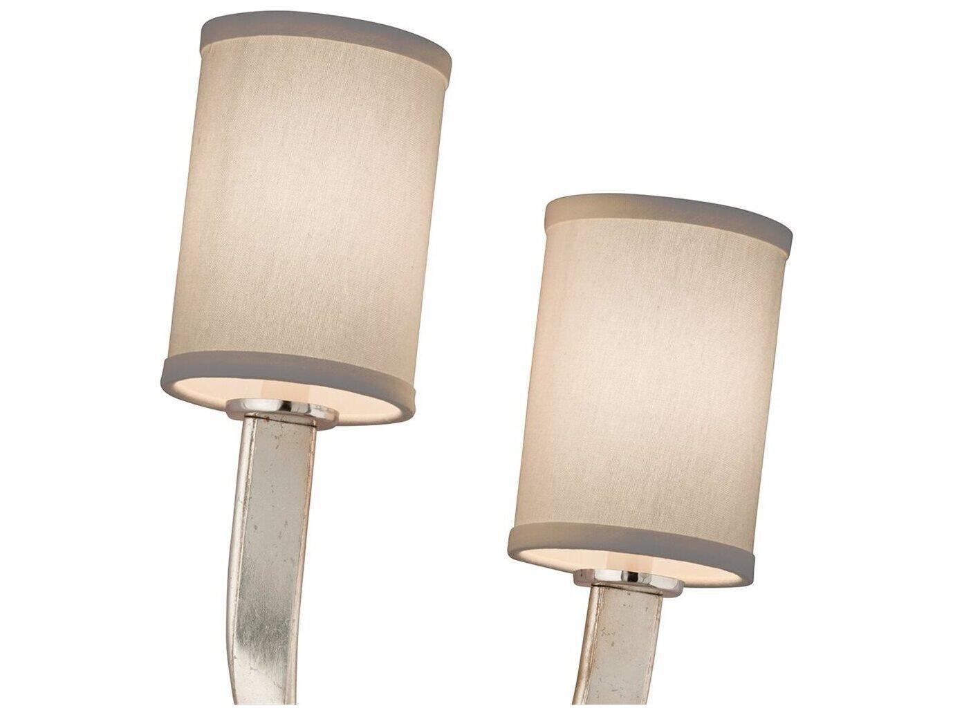 Corbett Lighting Roxy Modern Silver Leaf Polished Stainless Steel Wall Sconce