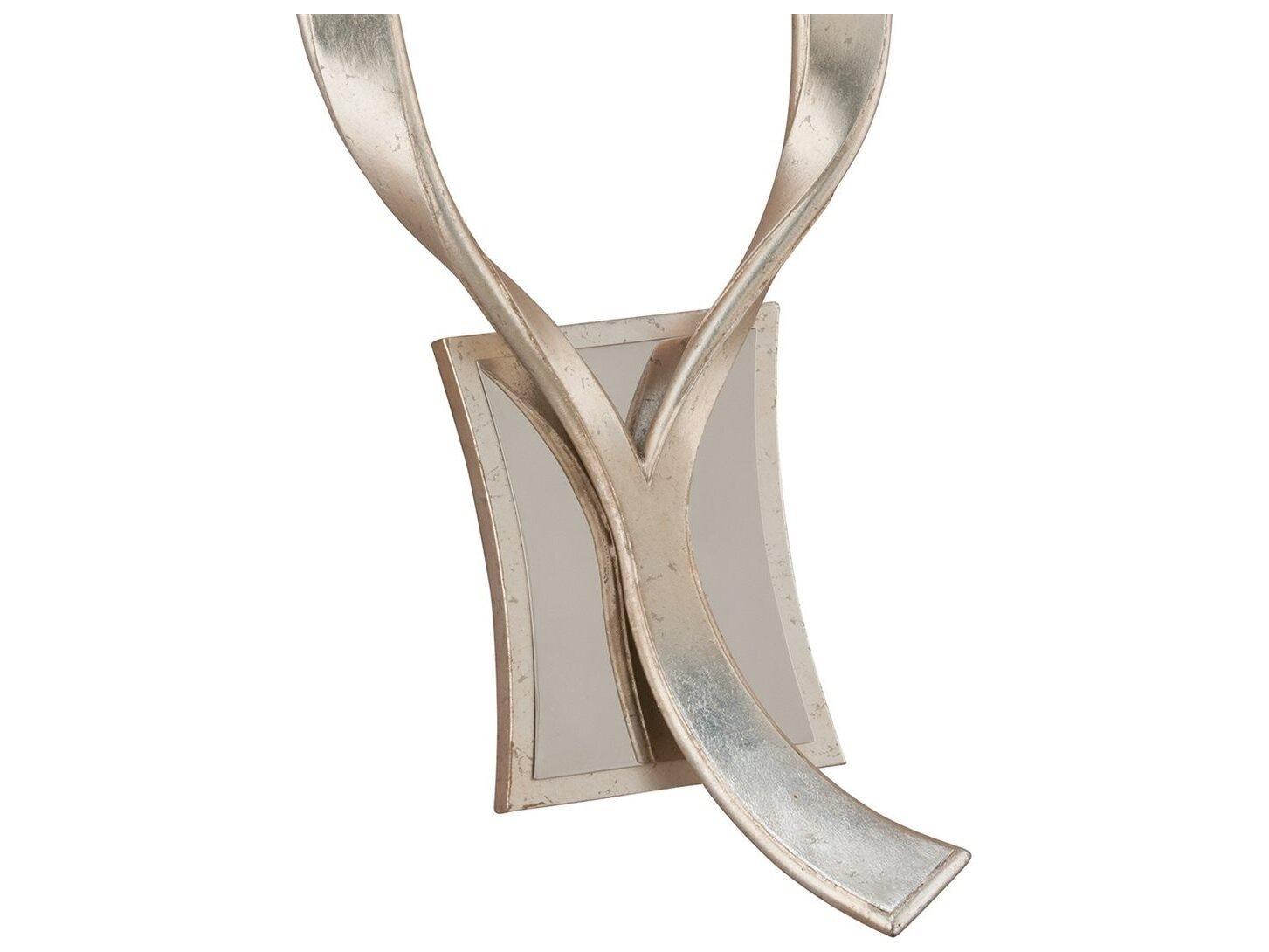 Corbett Lighting Roxy Modern Silver Leaf Polished Stainless Steel Wall Sconce
