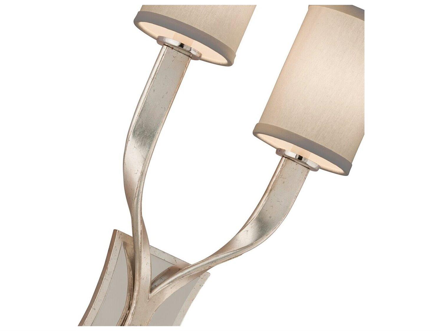 Corbett Lighting Roxy Modern Silver Leaf Polished Stainless Steel Wall Sconce
