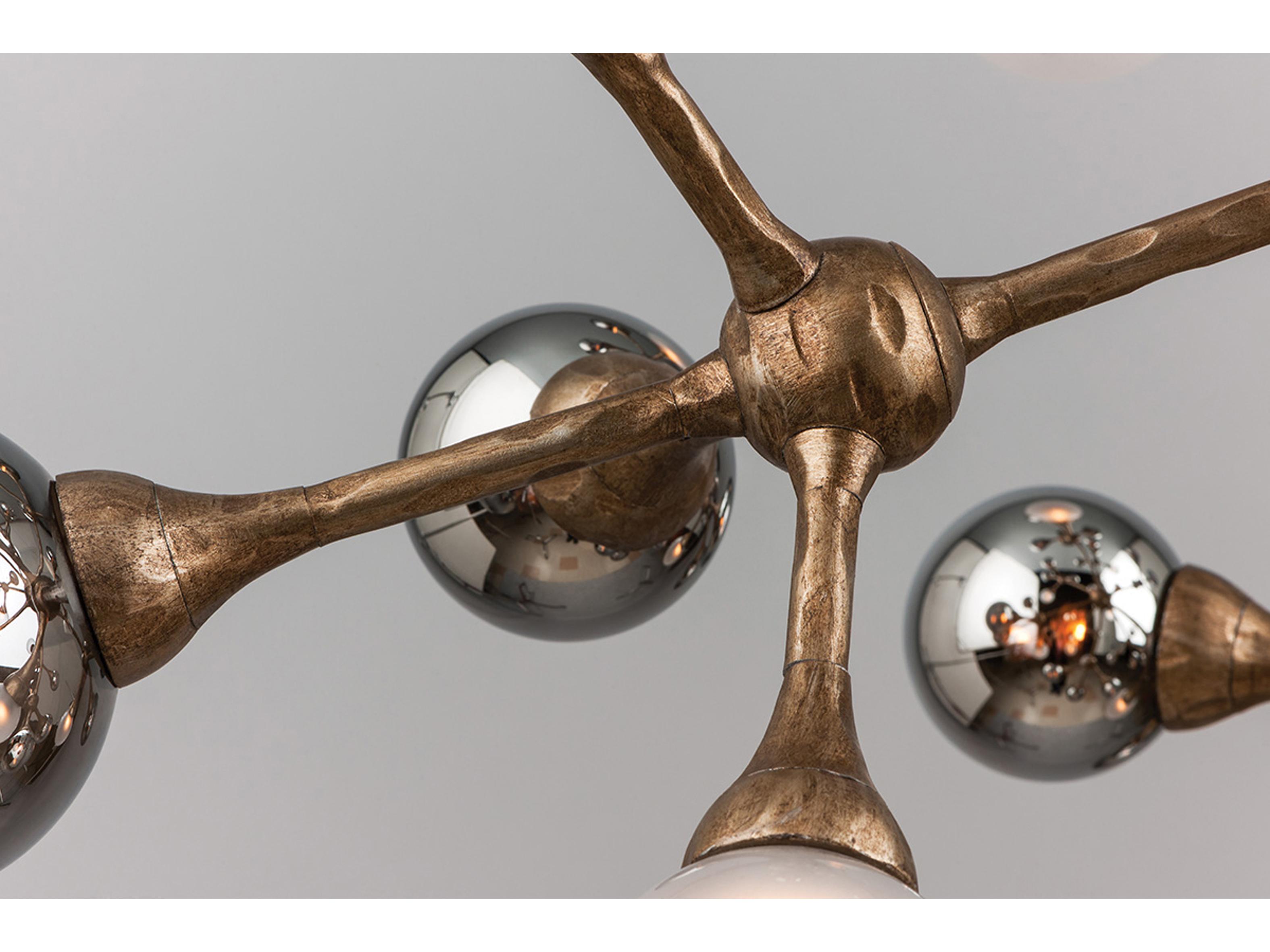 Corbett Lighting Element 10-Light Vienna Bronze Glass Globe Semi Flush Mount