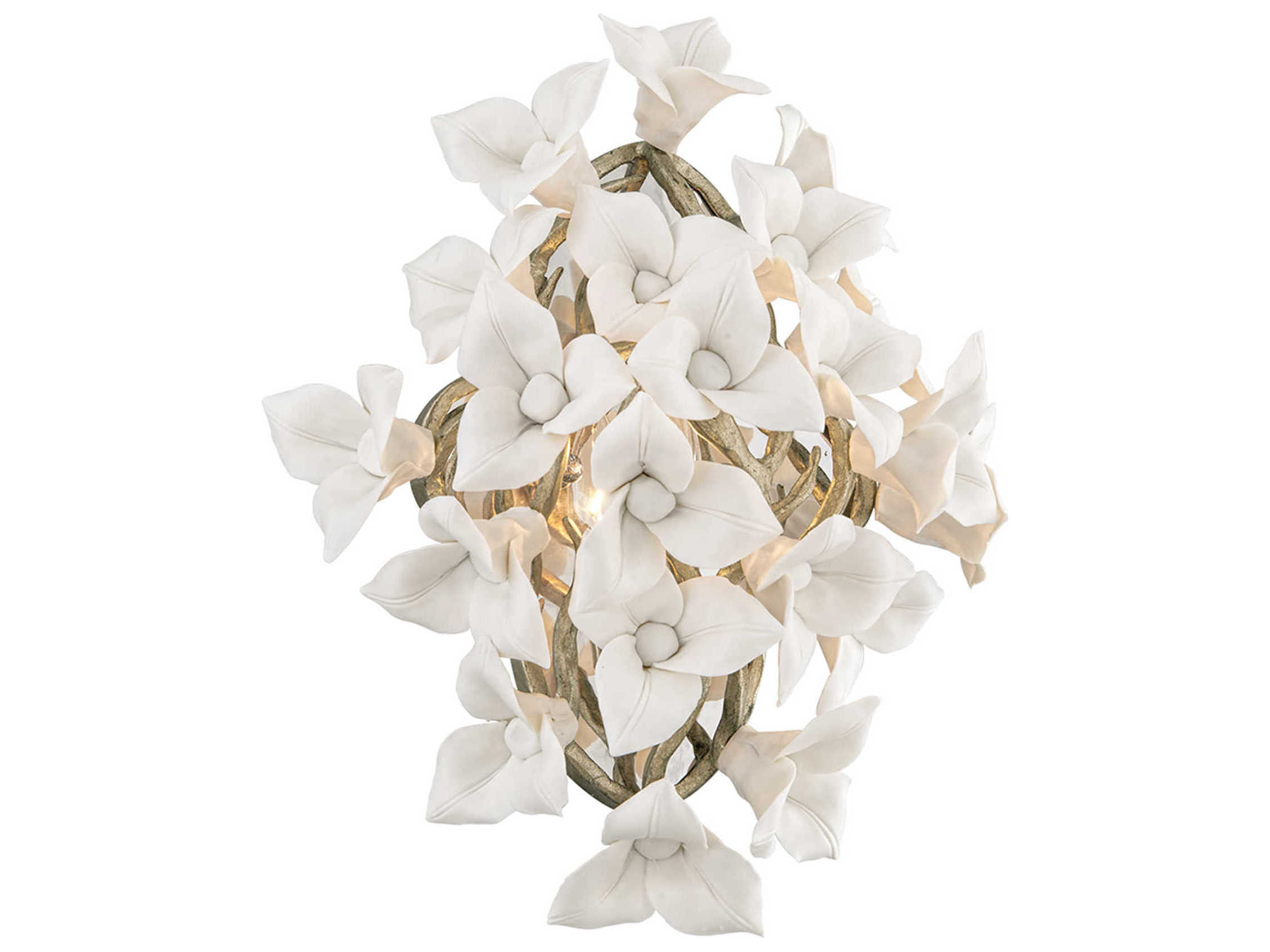 Corbett Lighting Lily 1-Light Enchanted Silver Leaf Wall Sconce
