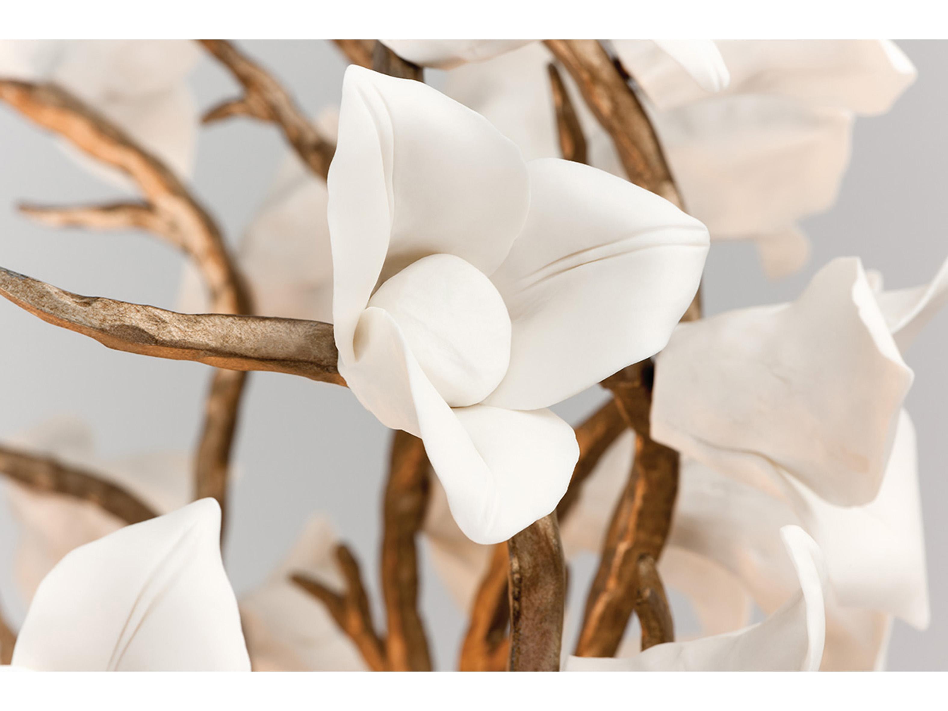 Corbett Lighting Lily 3-Light Enchanted Silver Leaf Flush Mount