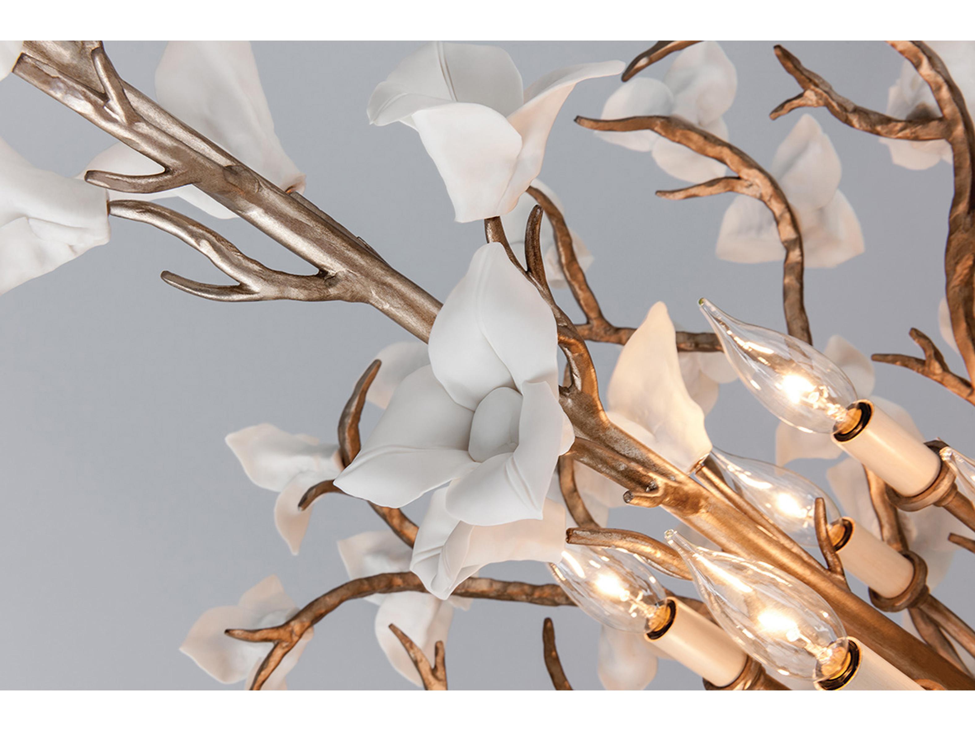 Corbett Lighting Lily 6-Light Enchanted Silver Leaf Pendant
