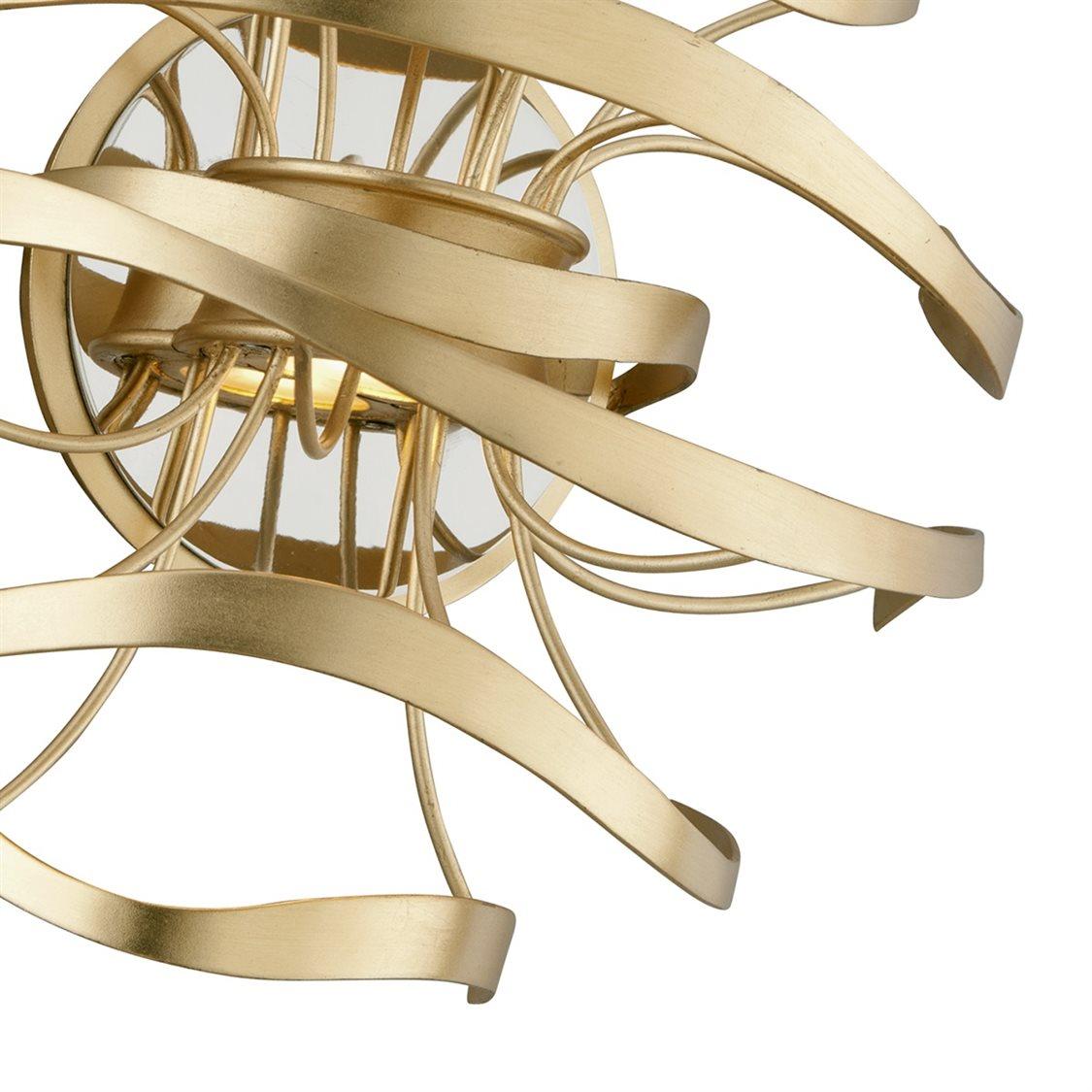 Corbett Lighting Calligraphy 2-Light Gold Leaf Polished Stainless Steel LED Wall Sconce