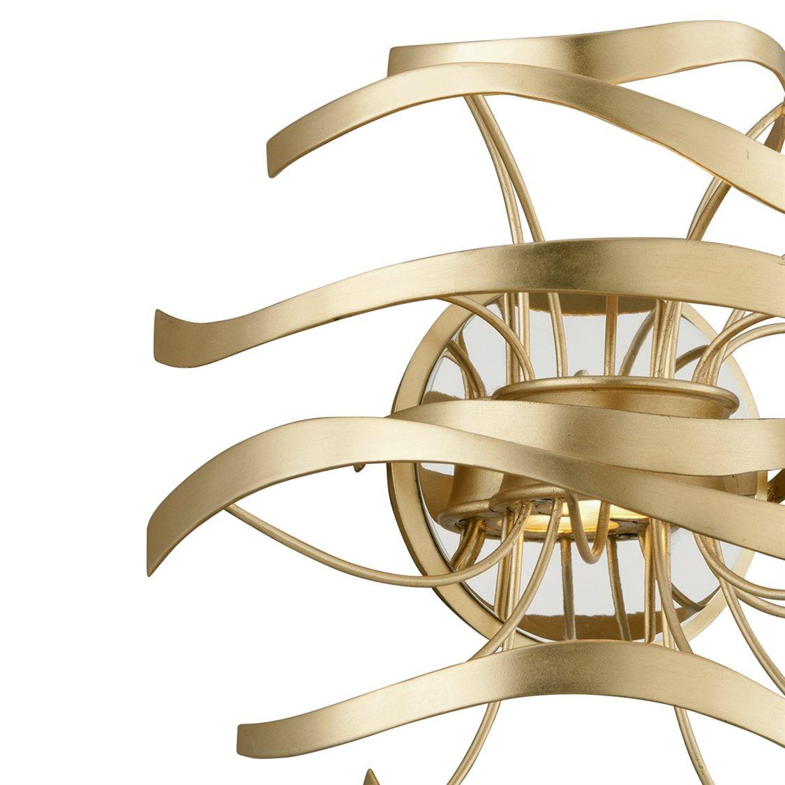 Corbett Lighting Calligraphy 2-Light Gold Leaf Polished Stainless Steel LED Wall Sconce