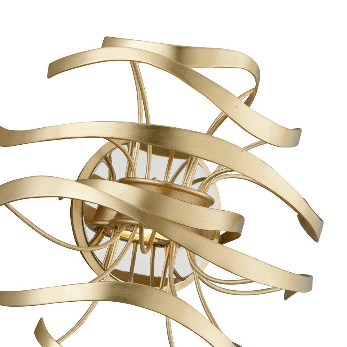 Corbett Lighting Calligraphy 2-Light Gold Leaf Polished Stainless Steel LED Wall Sconce