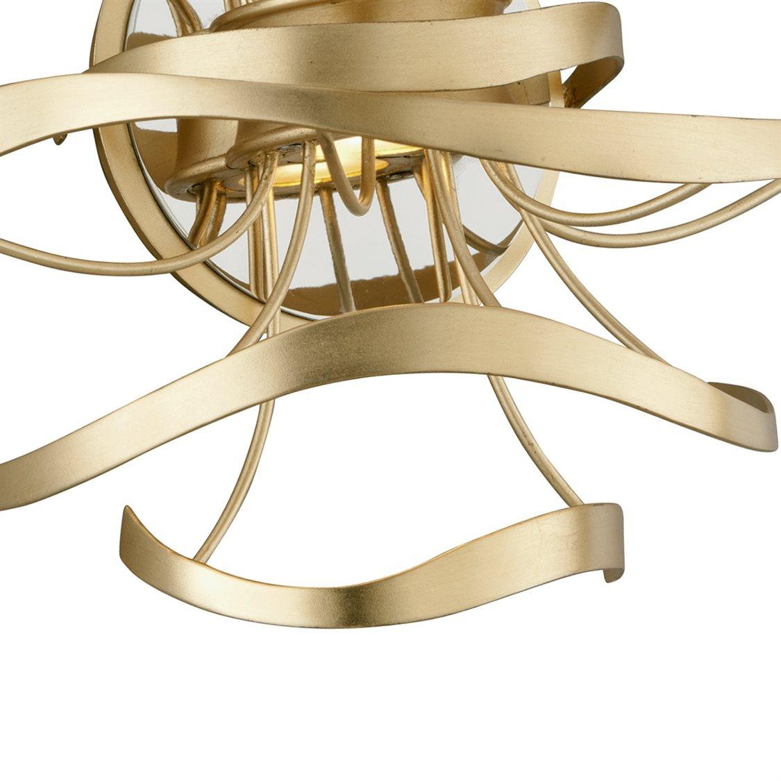 Corbett Lighting Calligraphy 2-Light Gold Leaf Polished Stainless Steel LED Wall Sconce