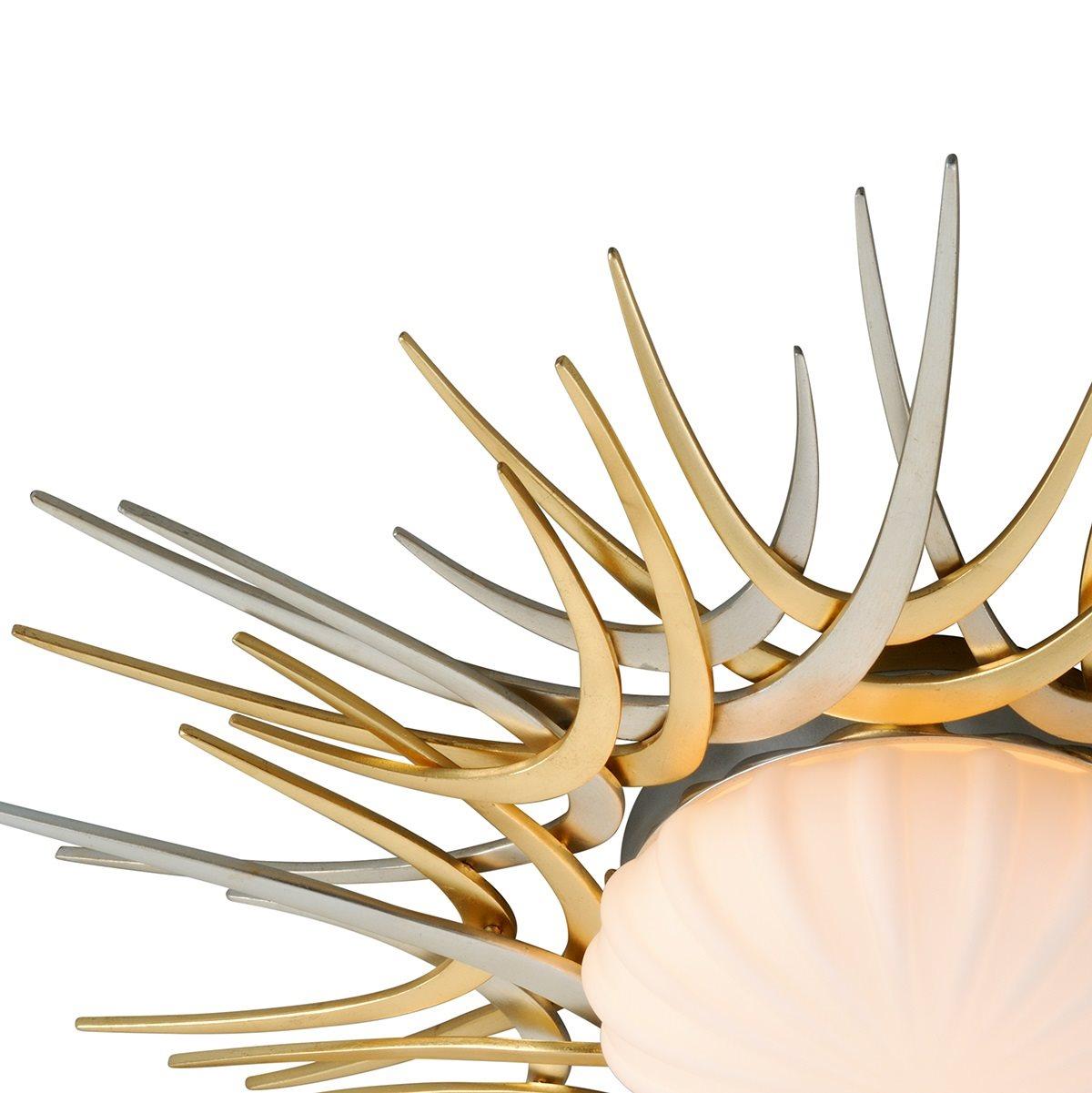 Corbett Lighting Helios 1-Light Silver And Gold Leaf Glass LED Flush Mount