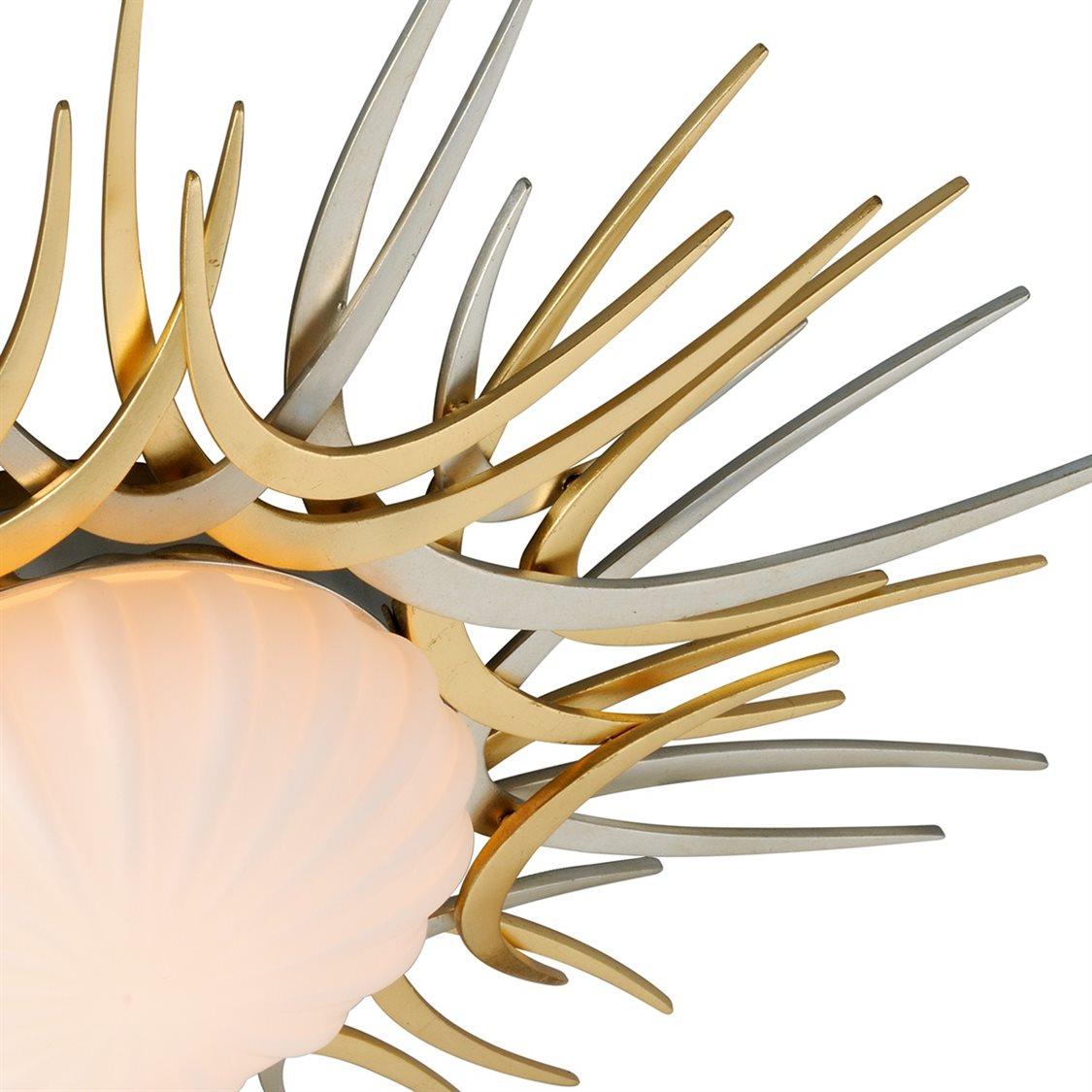 Corbett Lighting Helios 1-Light Silver And Gold Leaf Glass LED Flush Mount