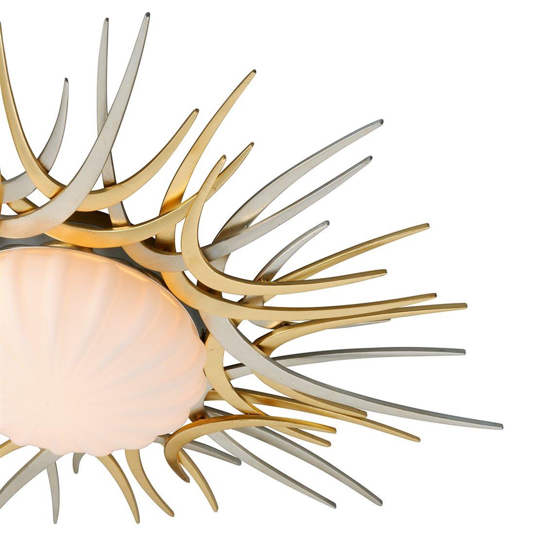 Corbett Lighting Helios 1-Light Silver And Gold Leaf Glass LED Flush Mount