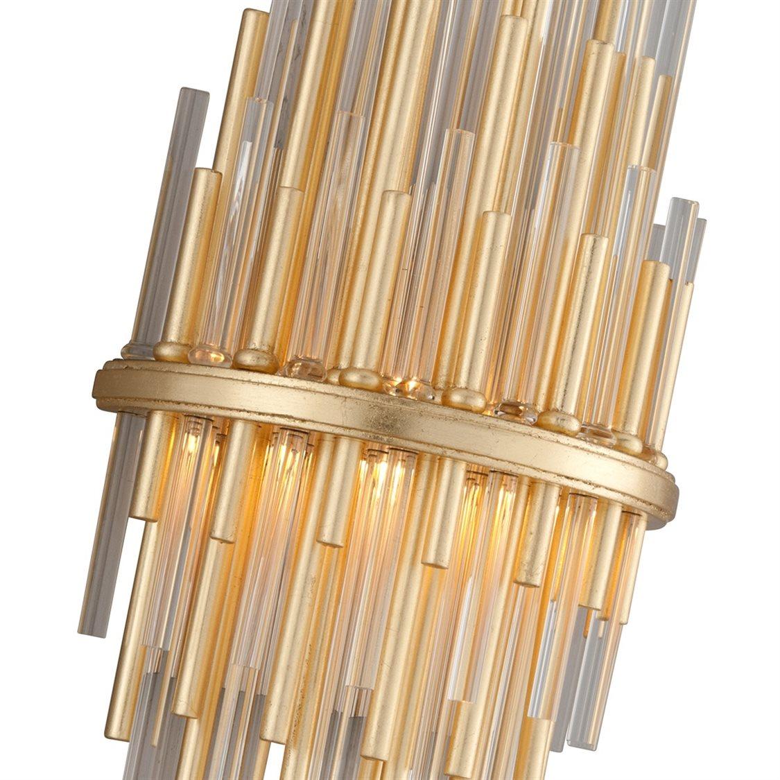 Corbett Lighting Theory 1-Light Gold Leaf Polished Stainless Steel Glass LED Wall Sconce
