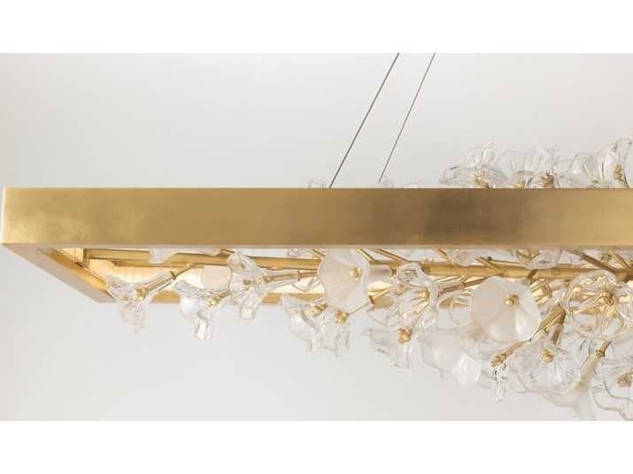 Corbett Lighting Jasmine 1-Light Gold Leaf Glass LED Linear Island Pendant