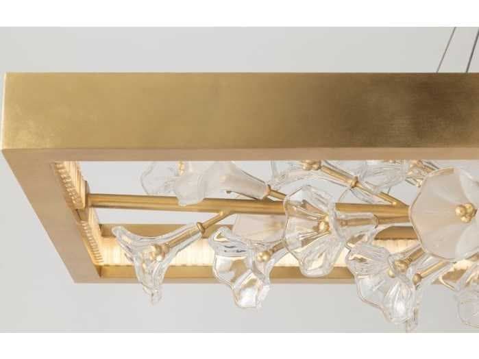 Corbett Lighting Jasmine 1-Light Gold Leaf Glass LED Linear Island Pendant