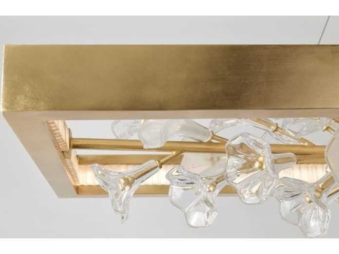 Corbett Lighting Jasmine 1-Light Gold Leaf Glass LED Linear Island Pendant