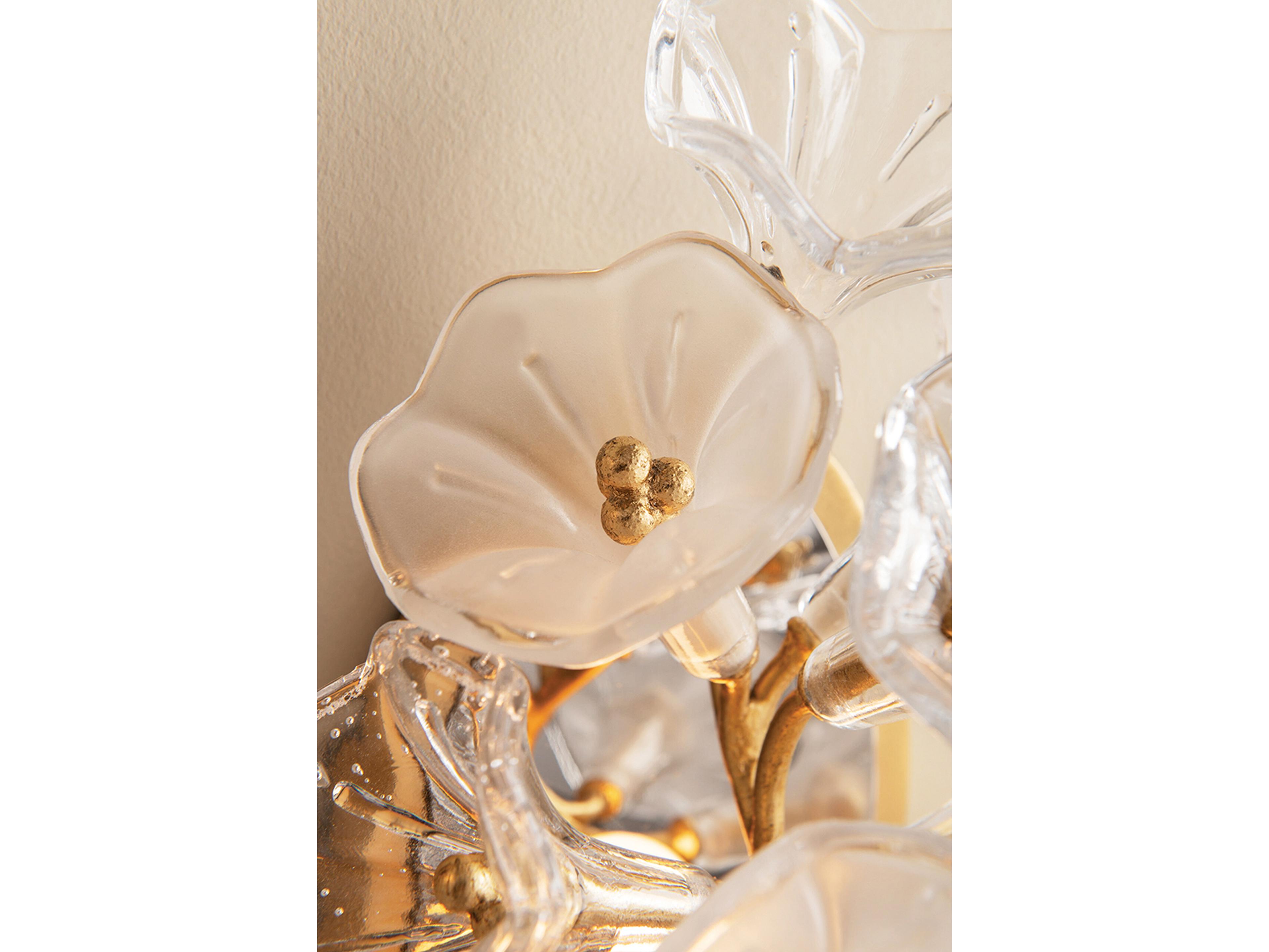 Corbett Lighting Jasmine 1-Light Gold Leaf Glass LED Round Pendant