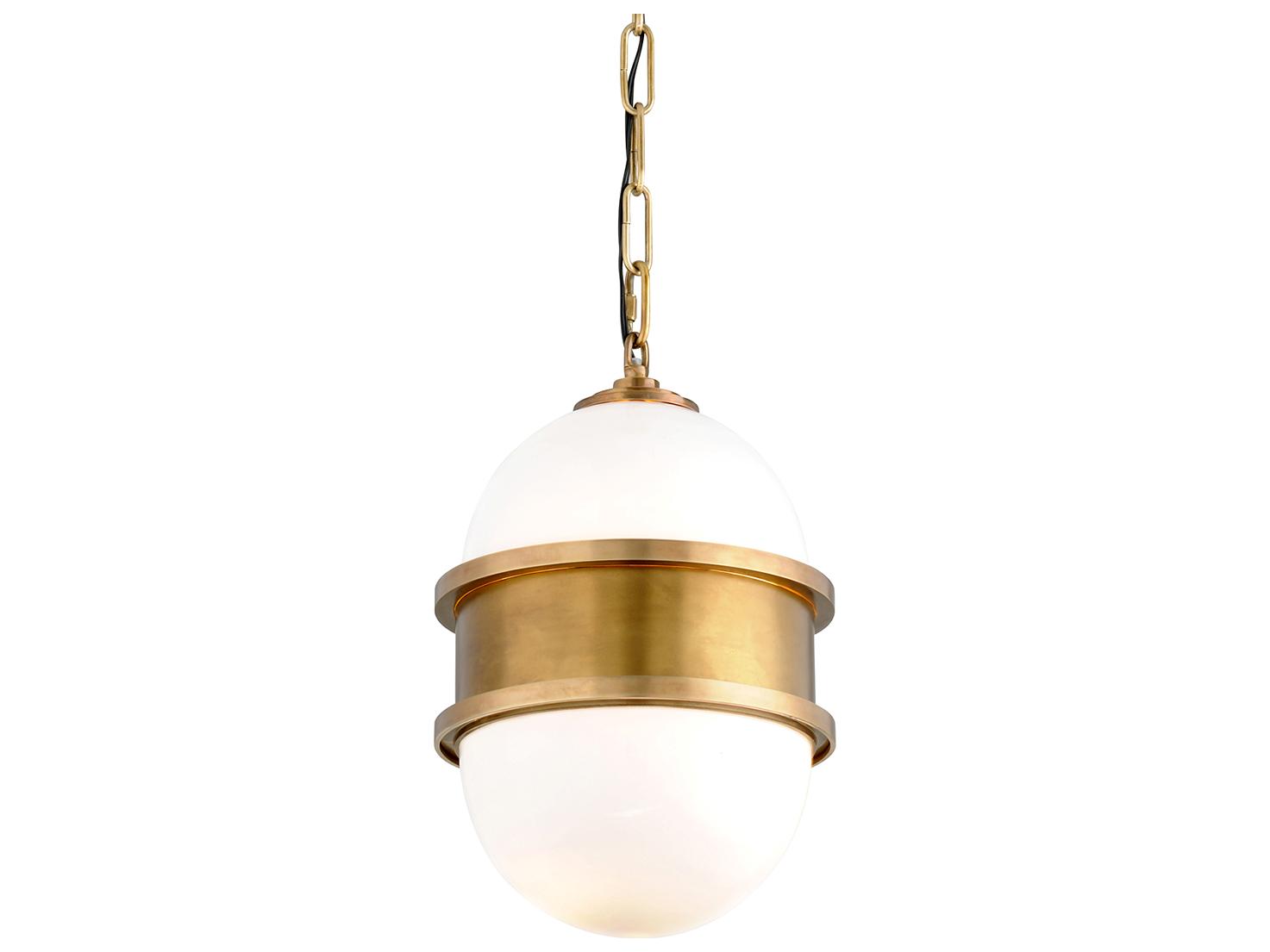 Corbett Lighting Broomley 1-Light Vintage Brass Glass Globe Mini Pendant