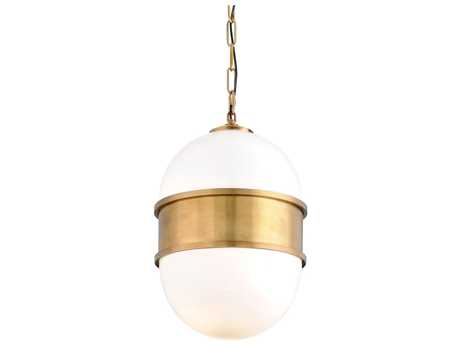 Corbett Lighting Broomley 2-Light Vintage Brass Glass Globe Pendant