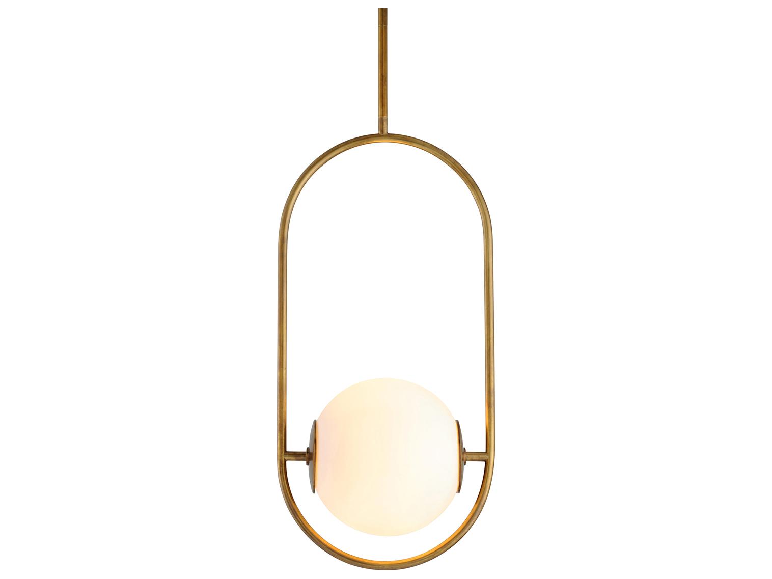 Corbett Lighting Everley 1-Light Vintage Brass Glass Globe Mini Pendant