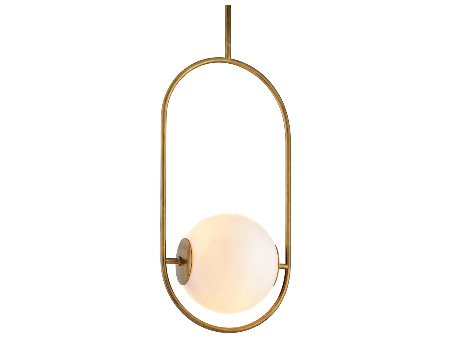 Corbett Lighting Everley 1-Light Vintage Brass Glass Globe Pendant