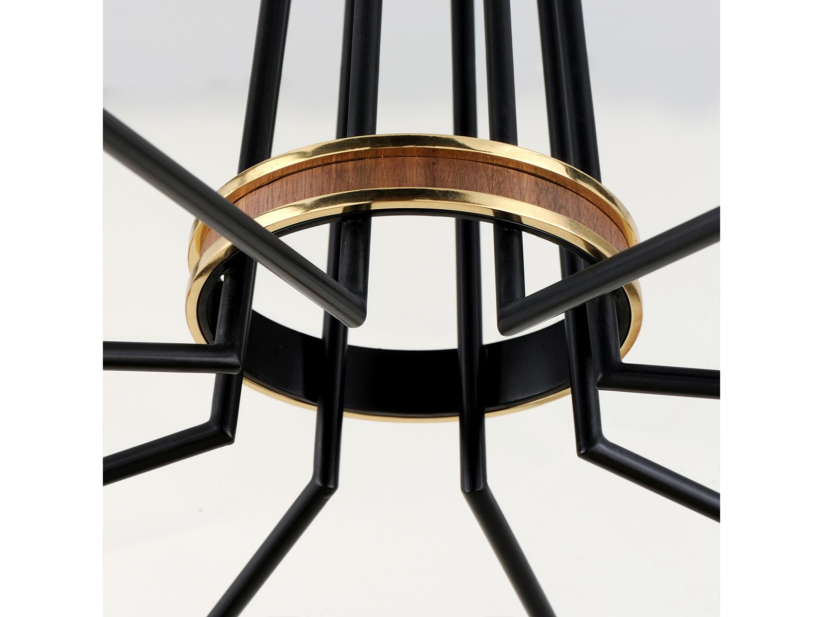 Corbett Lighting Utopia 5-Light Satin Black Polished Brass Wood LED Bell Chandelier