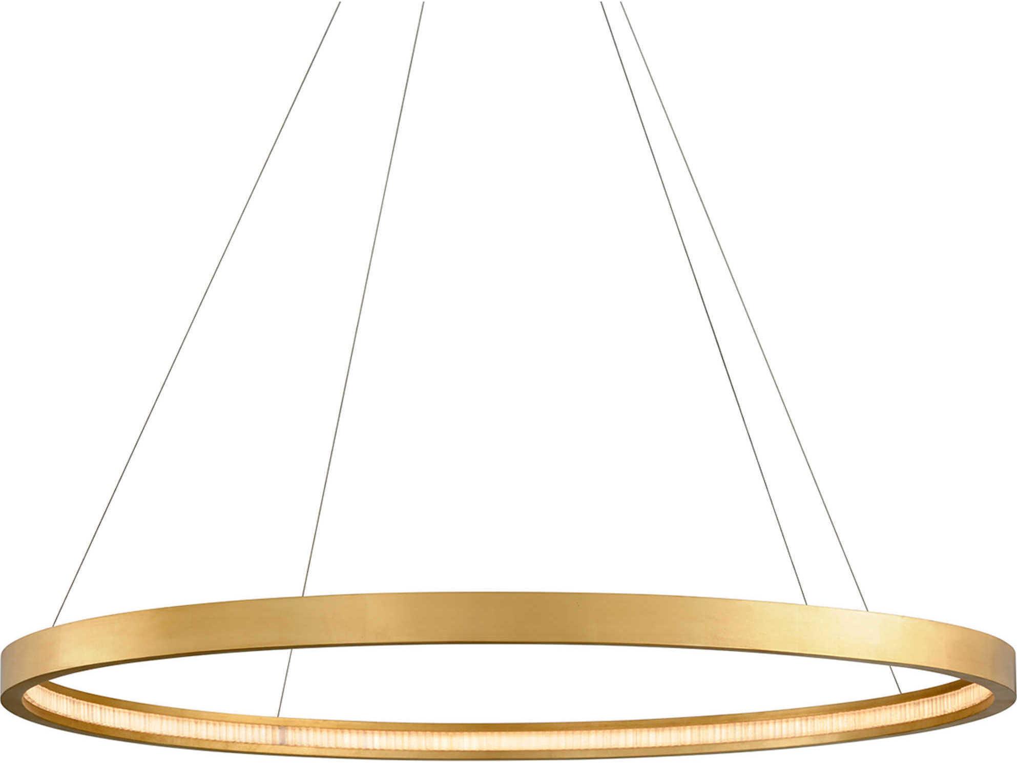 Corbett Lighting Jasmine 1-Light Gold Leaf Glass LED Round Pendant