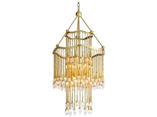 Corbett Lighting Kiara 8-Light Gold Leaf Glass Geometric Chandelier